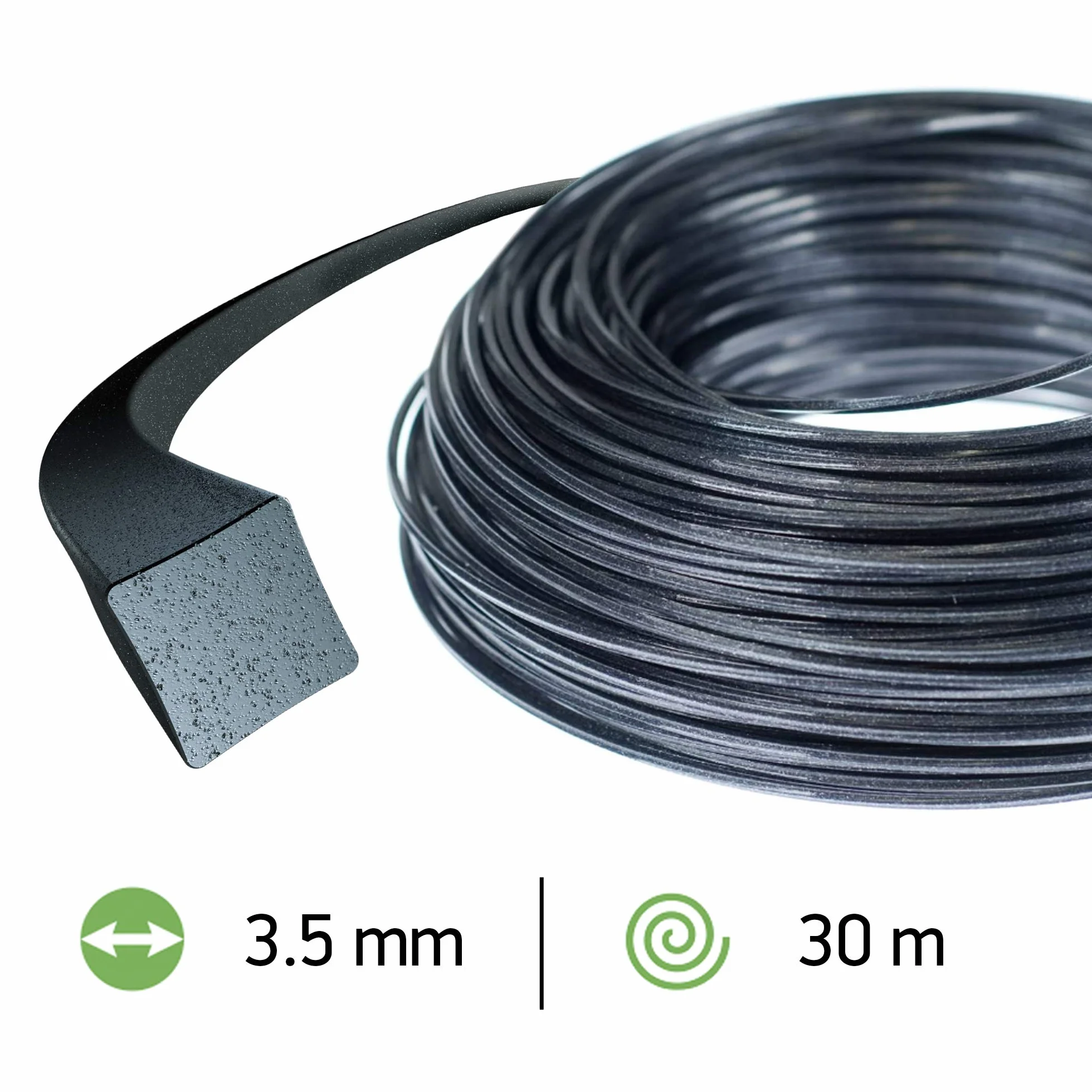 Oregon Hilo Cuadrado de Corte para Desbrozadora 3.5mm, Hierba, Maleza, Vegetación y más, Hilo de Nylon de Gran Resistencia, Compatible con la Mayoría de Modelos Estándar, 3.5mm x 30m (539165)