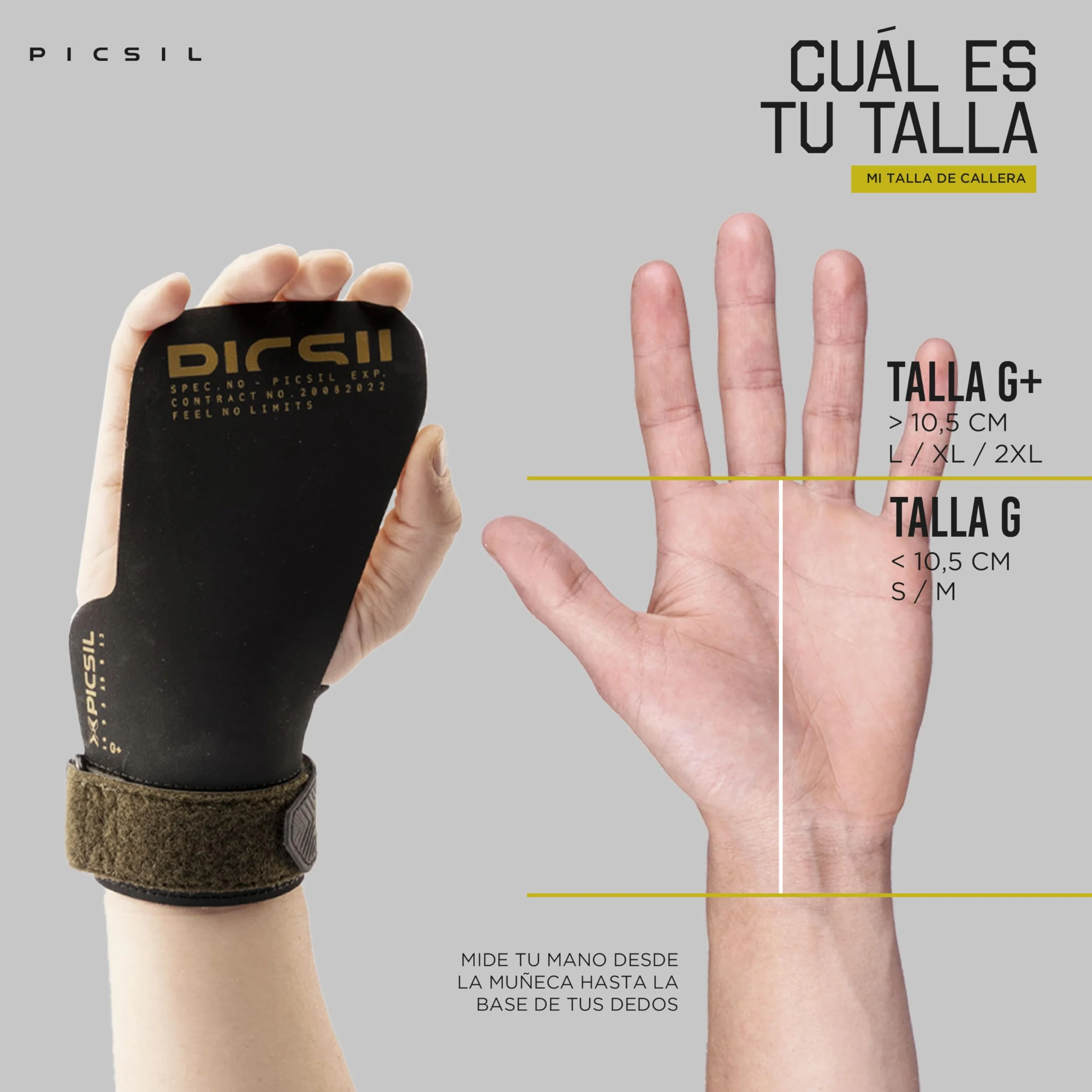 PICSIL Phoenix Grips Calleras Sin Magnesio de Triple Tejido Agarre Integral para Gimnasia Dominadas Halterofilia Protección Mano Alta Resistencia