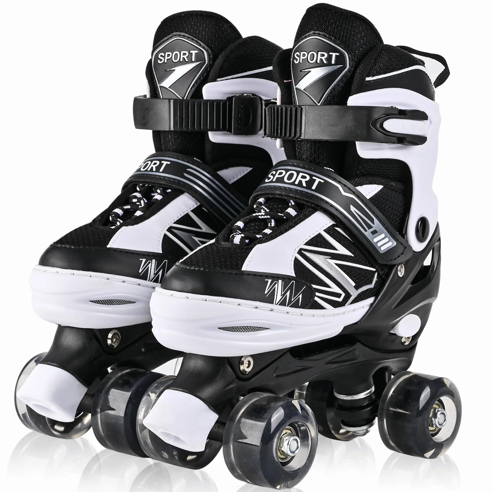 Patines Ajustables 4 Tamaños con Ruedas Iluminadas para Niños y Principiantes Violeta y Blanco