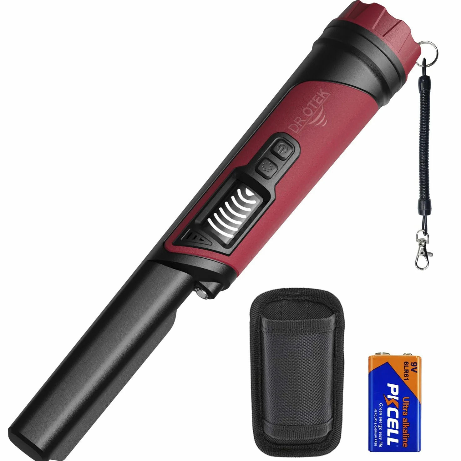 DR.ÖTEK Detector de metales, IP68 puntero de mano totalmente impermeable con pantalla LCD, innovadora función de cancelación de interferencias, mayor sensibilidad, 3 modos, reliquias, monedas