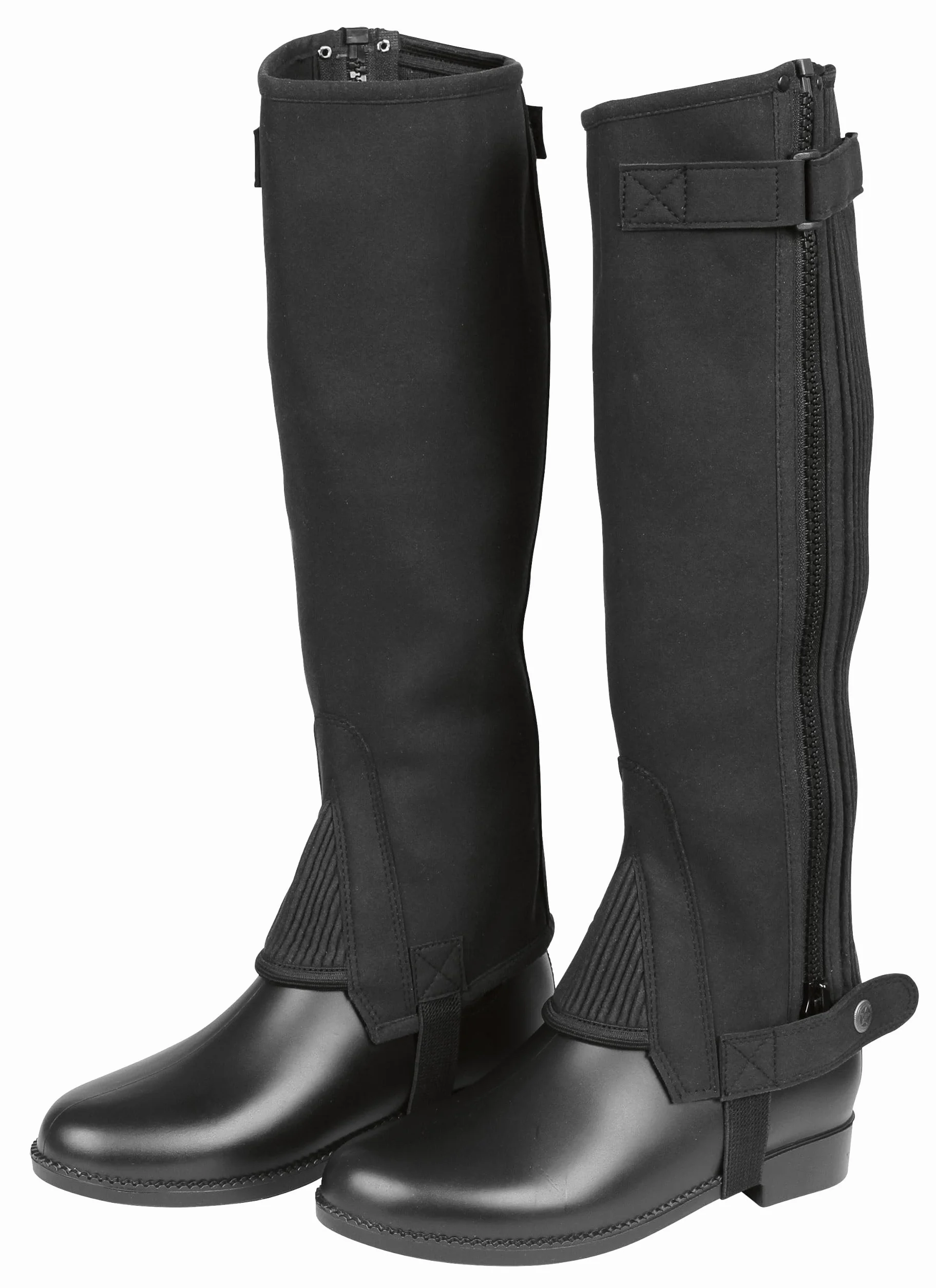 Covalliero Polainas ClassicStretch Zapatos de Montar Negro Talla S Altura 37 cm Piel sintética