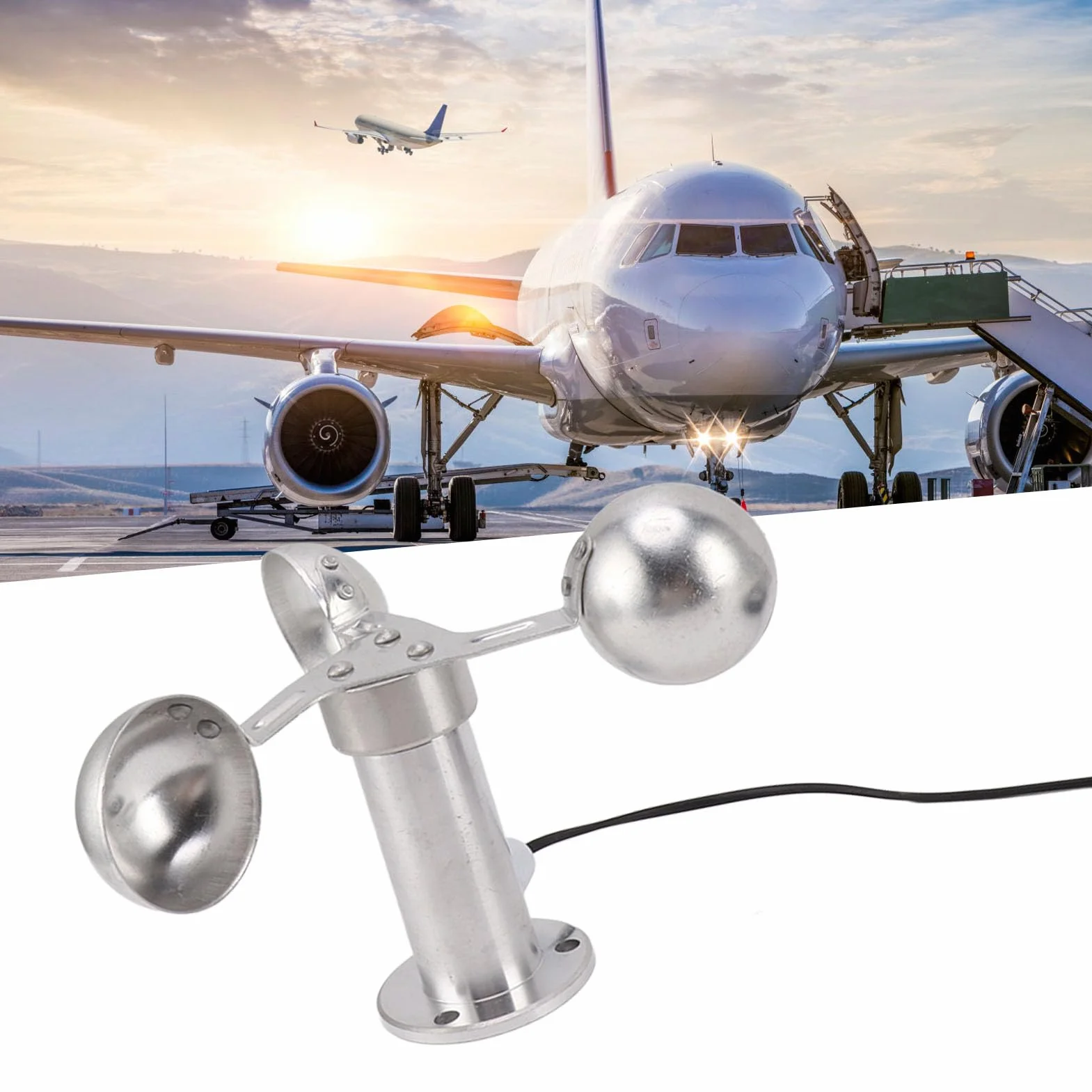 Sensor De Velocidad Del Viento Anemómetro De 3 Tazas De Aleación De Aluminio De 0 A 3,8 V, Ideal Para Centrales Eléctricas Y Monitoreo Meteorológico