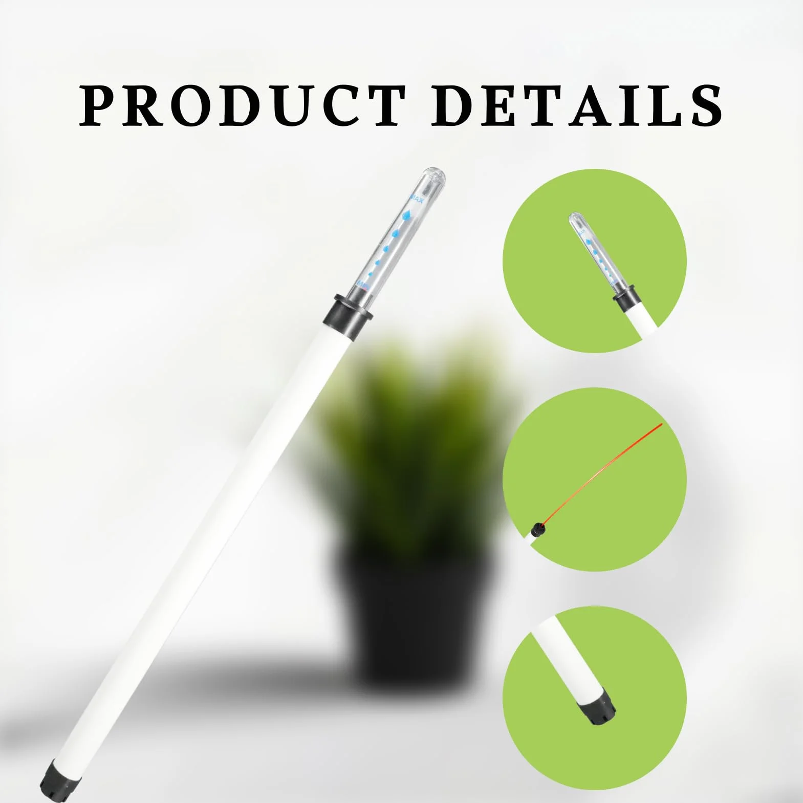Indicador De Gota De Agua Plantas 36cm para Jardín Interior Y Exterior Indicador De Nivel De Agua Hidropónico Fácil De Leer Compatible con Macetas Y Sistemas De Riego