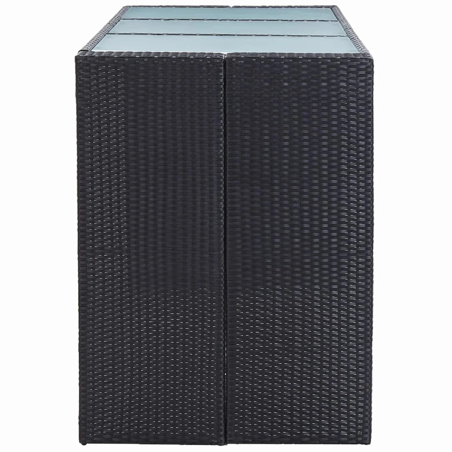 Juego de Bar de Rattan Sintético, 3 Piezas de Cristal Templado, Estructura de Acero, para Exterior, Jardín y Terraza Modelo DYEEG-FN-49560ES