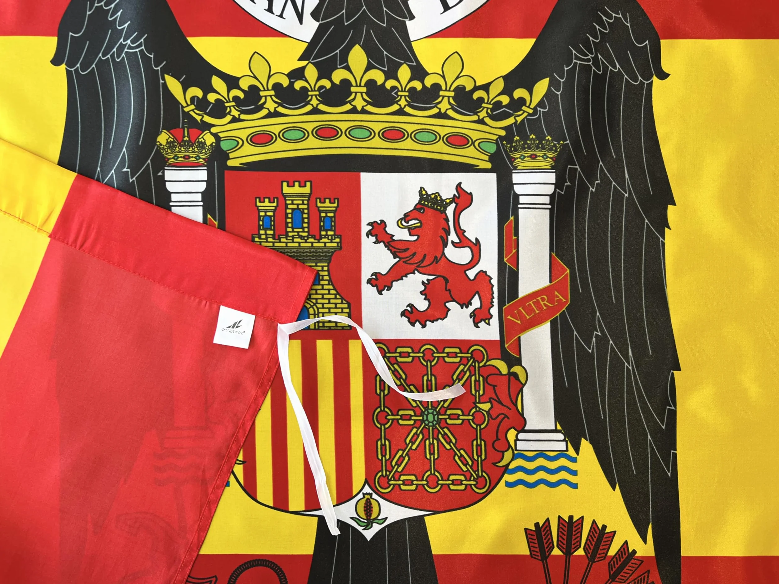 Durabol Bandera de España Escudo Aguila de San Juan Española Preconstitucional 150 x 90 cm Satén