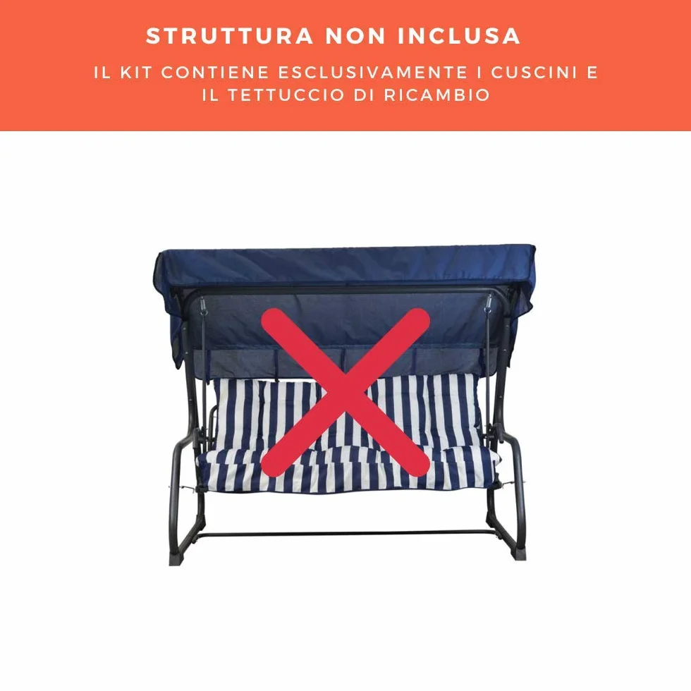 Cojines para balancín de 4 plazas - Estructura no està incluìda - y - Ideal para Exteriores (Jardines y Patios)