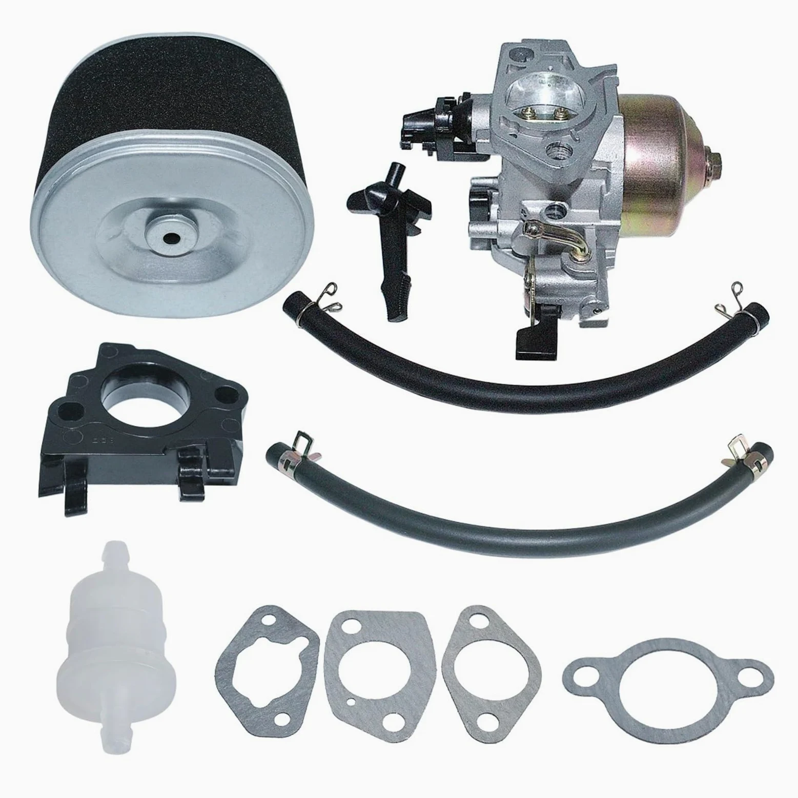 Filtro de Aire del carburador for cortacésped GX390 de 13 HP, GX 390 de 188 F, Pieza del Motor, Filtro de línea de Combustible, Junta Aislante de la Varilla del estrangulador