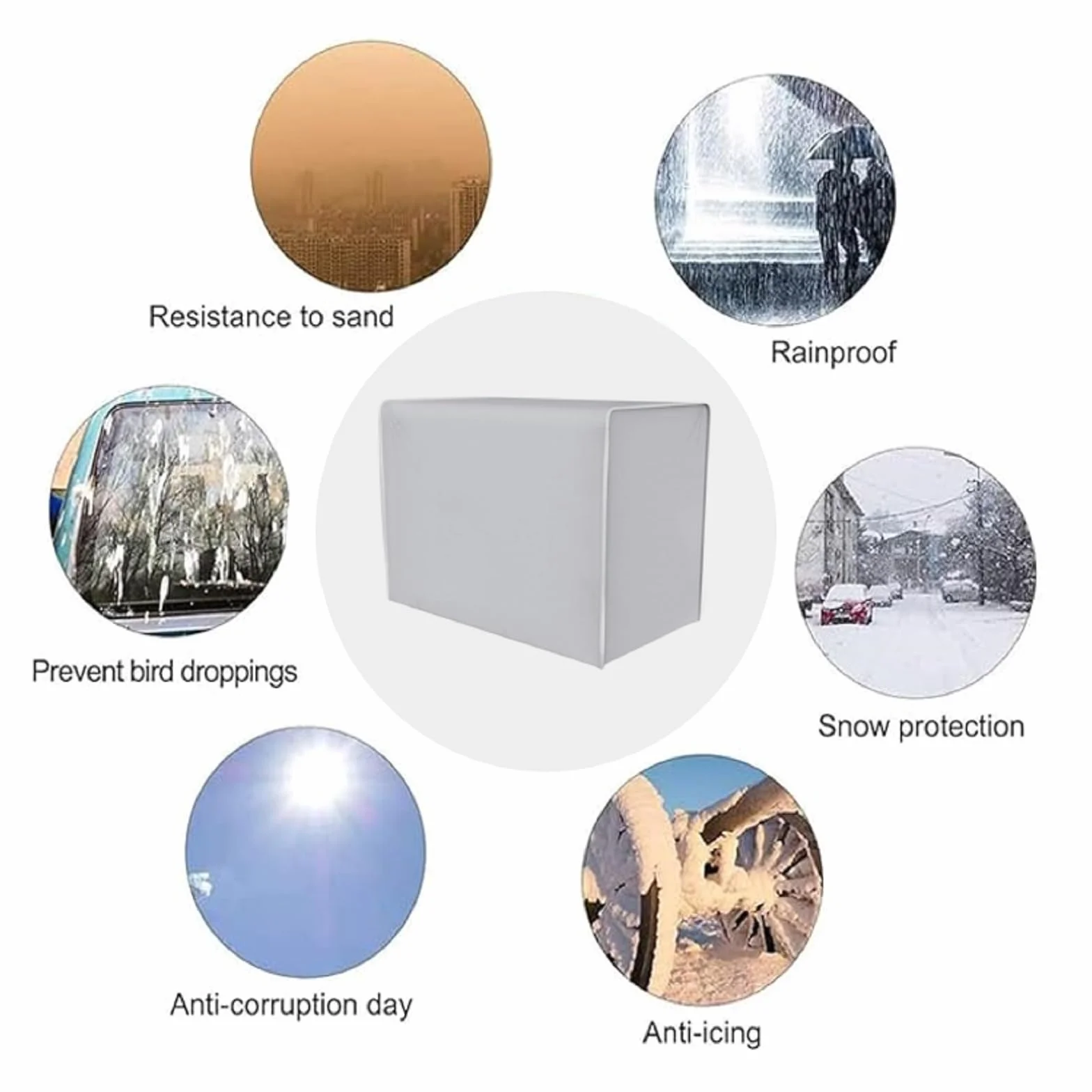 Funda Aire Acondicionado Exterior Impermeable, 86x35x60 cm | Universal Funda Protectora para Máquinas de Exterior de Aire Acondicionado, Tapar Máquina Antipolvo Nieve Protector Solar