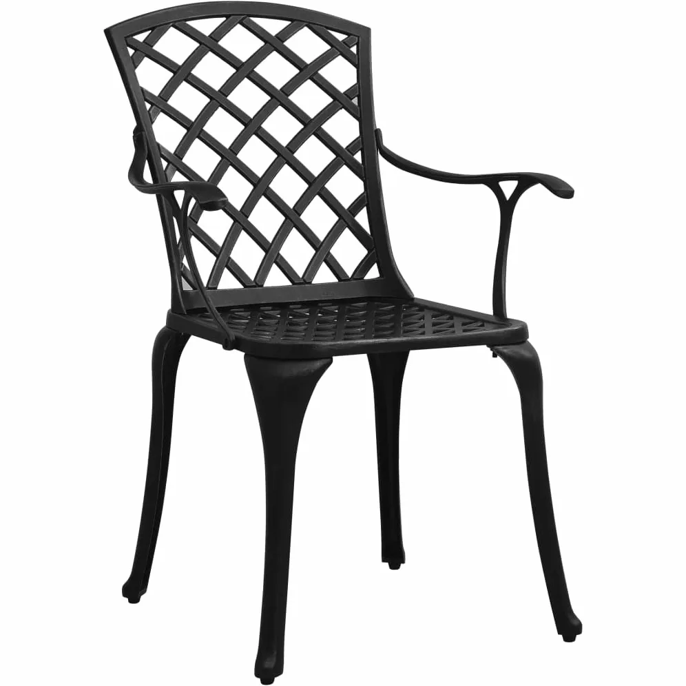 Juego de bistró de 5 piezas de aluminio fundido a presión negro juego de patio muebles de jardín apto para balcones