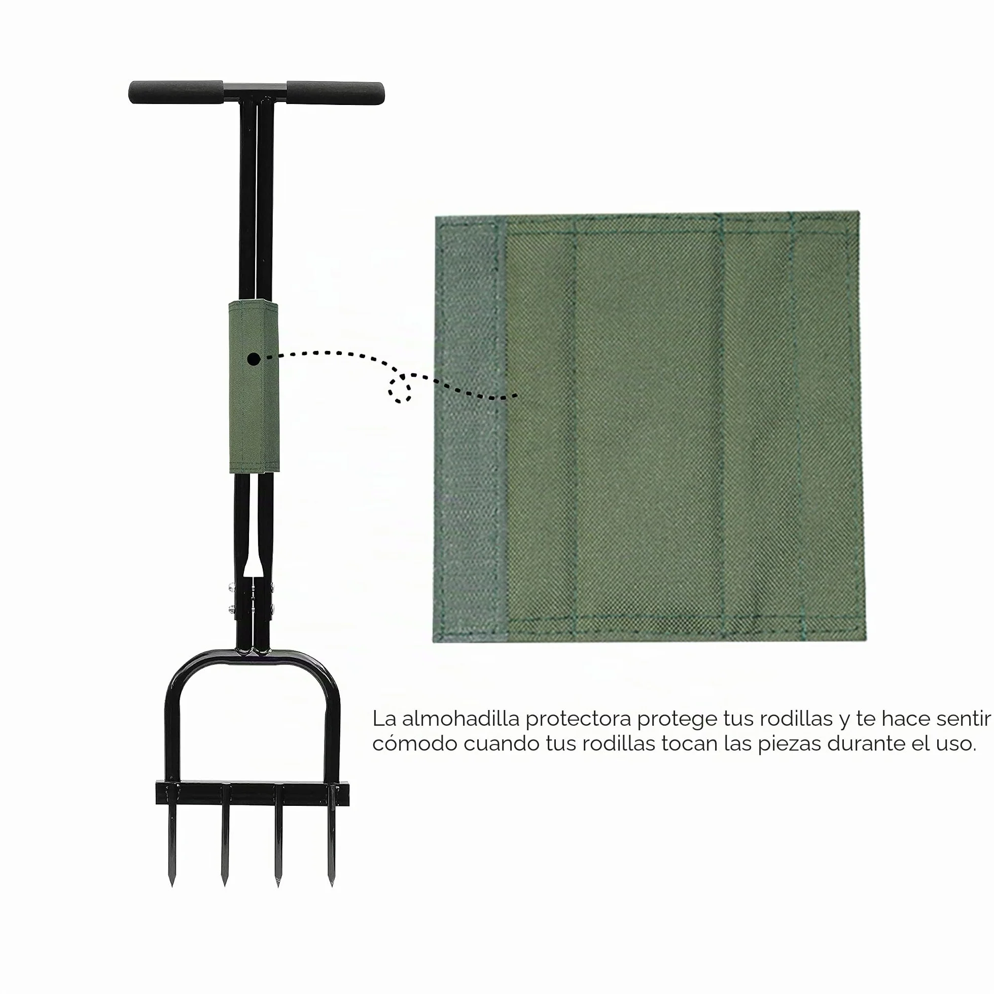 Gardzen, Aireador de Pinchos Resistente para Suelos compactados y césped, 90 x 28 cm, Negro