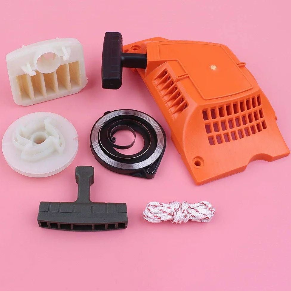 Kit de cuerda de filtro de aire de agarre de resorte de polea de arranque de retroceso compatible con motosierra Husqvarna 340 345 350 351 353 346XP 537104702 (Color : China)