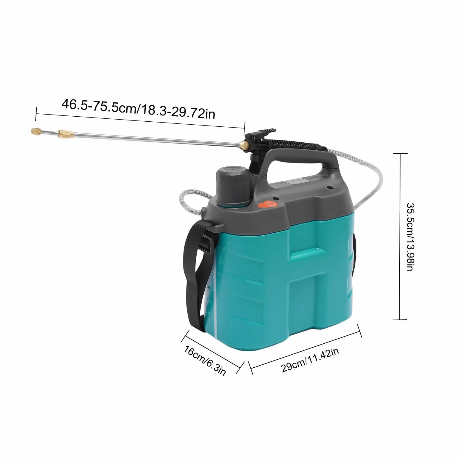 Pulverizador eléctrico, pulverizador de jardín 8L, pulverizador con batería recargable USB, pulverizador de lanza Telescópica pulverizador dorsal para jardín, techado, riego, deshierbe