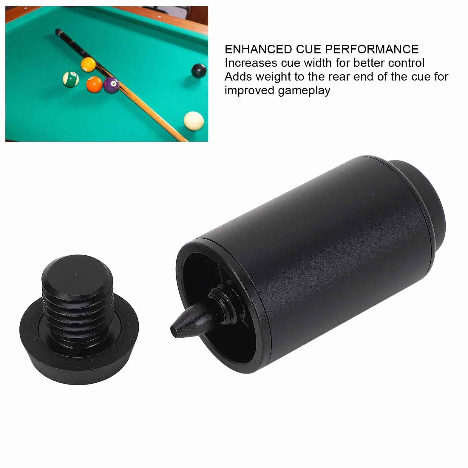 CHICIRIS Pool Cue Extender Billar Extensión Aluminio 2 Pulgadas con Parachoques de Goma