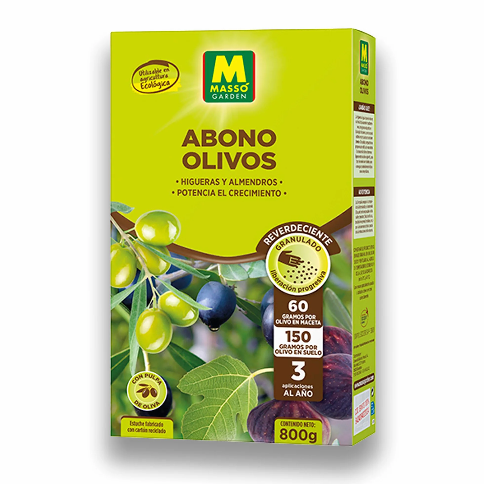 Abono Olivos, Almendros e Higueras ECOLÓGICO Granulado de 800 GR que potencia el crecimiento | Con Materia Orgánica y Pulpa de Oliva ECO | NPK 5-3-7 + Magnesio | Acción Inmediata | Nexum Market