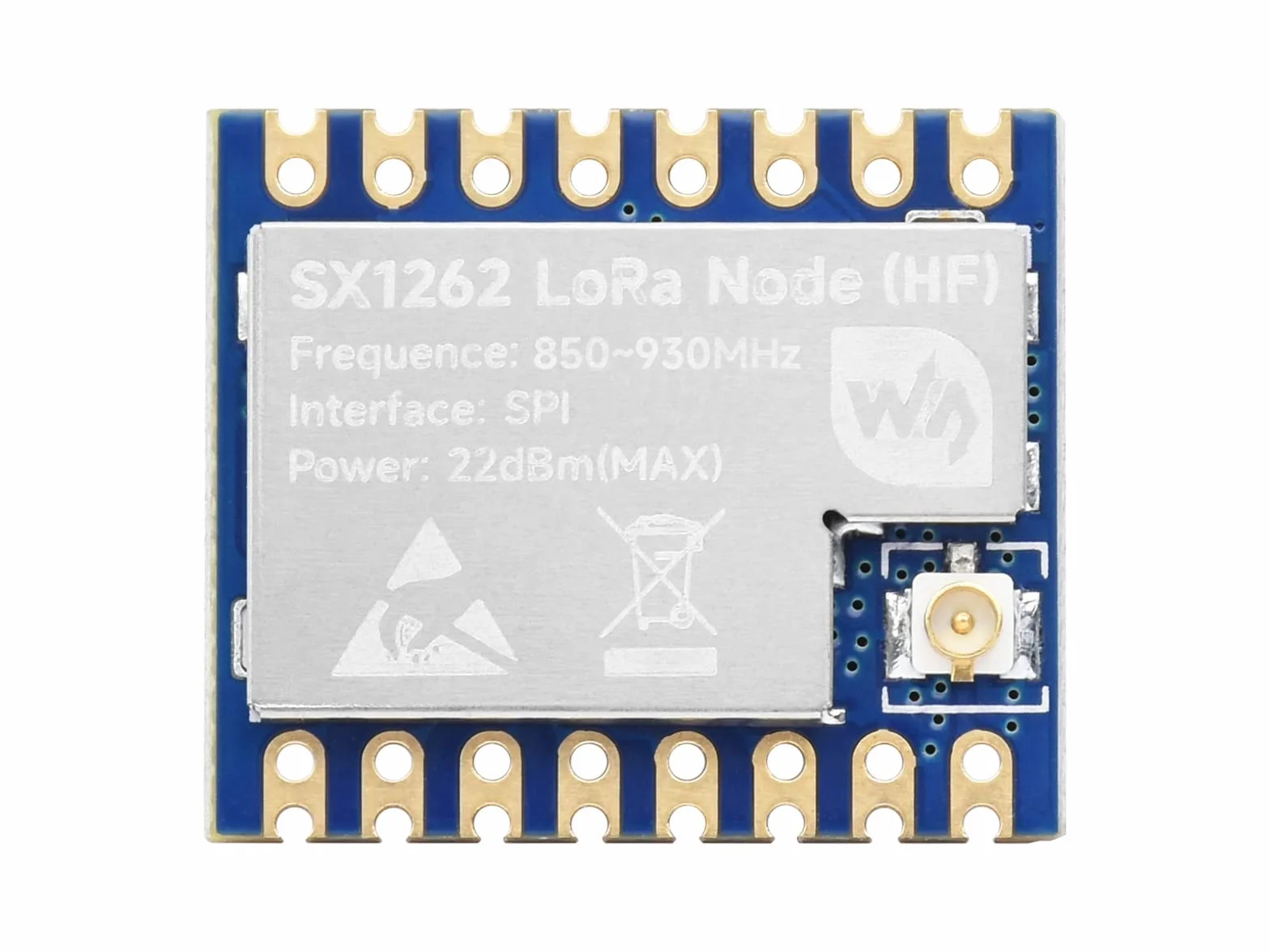 Waveshare Core1262 HF Lora Module SX1262 Chip 850~930MHz Sub-GHz Long-Range Anti-Interference