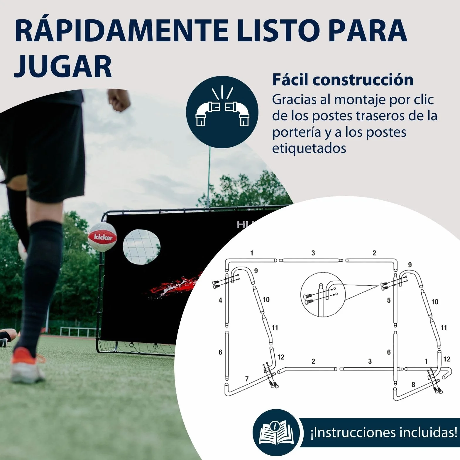Hudora Trainer Mit Torwand - Portería de fútbol Unisex Adulto