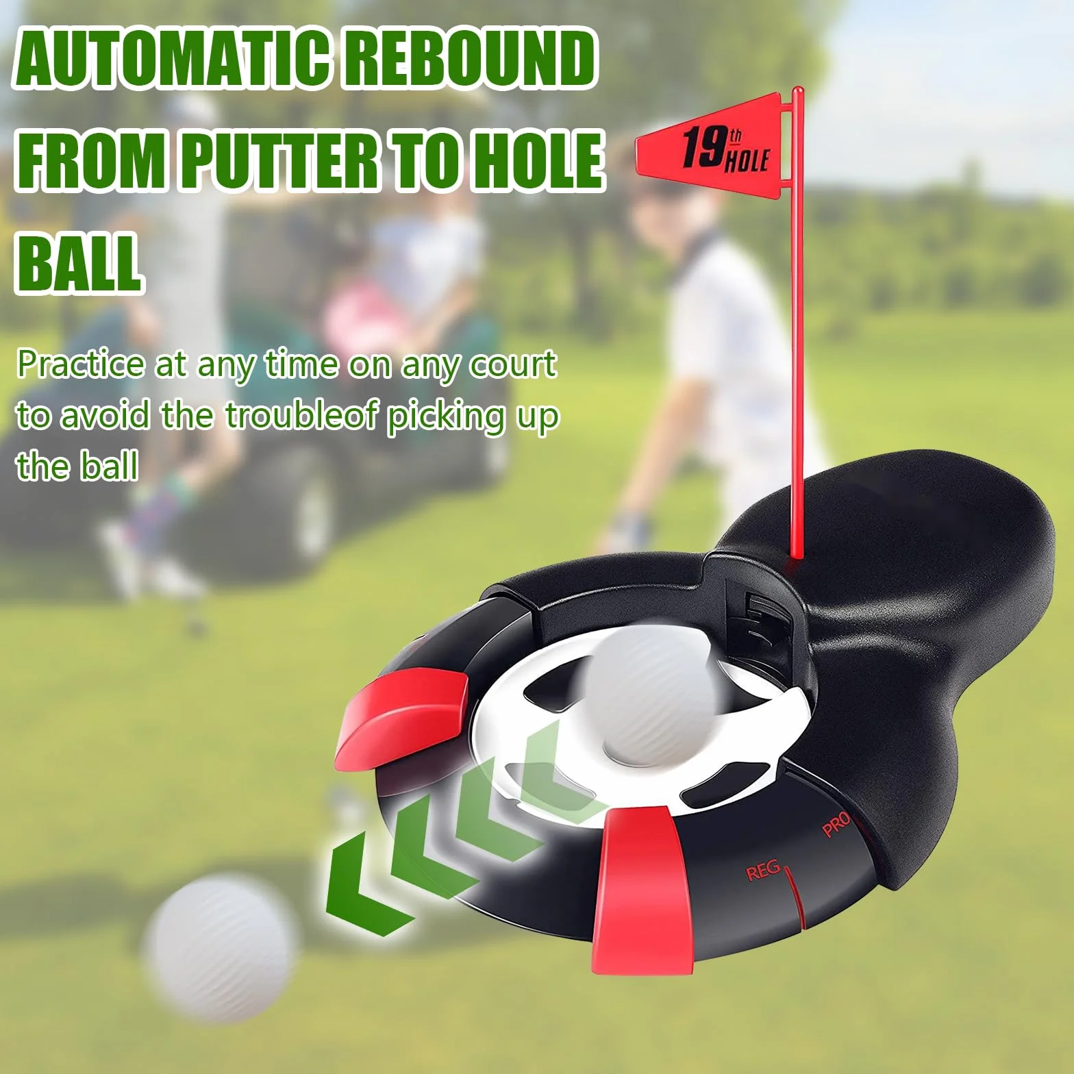 Regresador de Pelotas Automático con Bandera Roja, Devolver Pelotas de Golf, Equipo de Retorno para Jardín