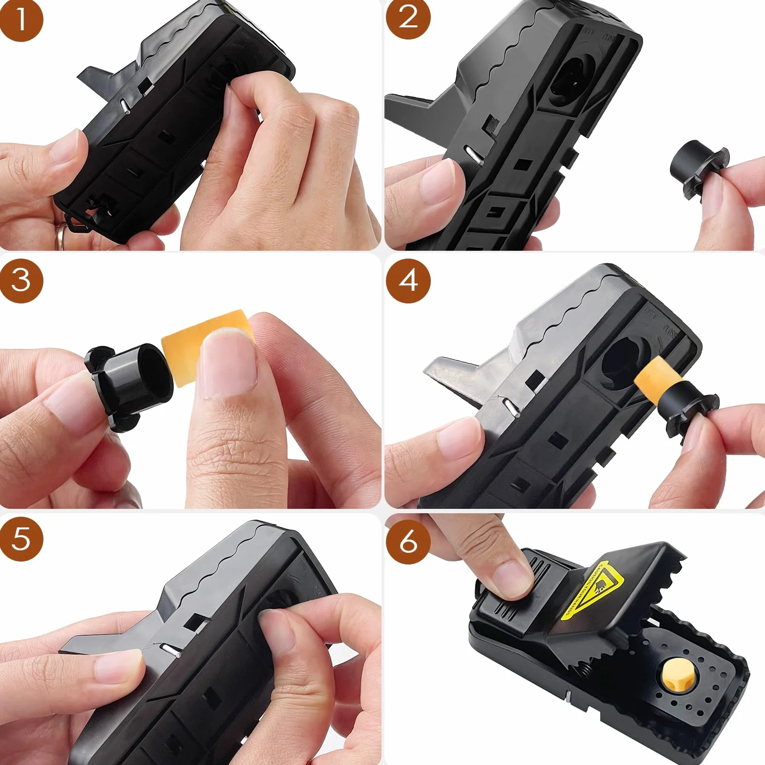 Fousenuk Trampa Profesional para Ratas y Ratones Grandes, 6 Piezas Reutilizable, Robusta, Trampa Potente y Eficaz - Lavable para Interiores y Exteriores