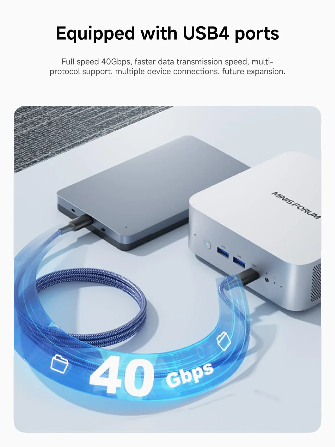 MINISFORUM AI X1-255 Mini PC AMD Ryzen 7 255 32GB DDR5 RAM 1TB M.2 SSD HDMI DP USB4 2.5G LAN Wi-Fi 7