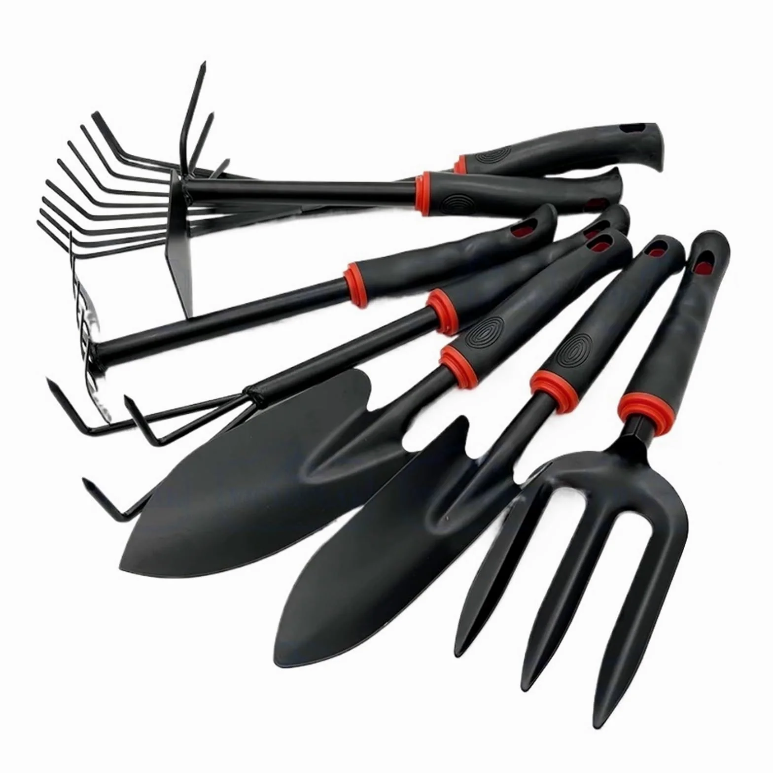 Herramientas manuales de jardinería, combinación de Pala, rastrillo, Tenedor y azada for Cultivo de Plantas domésticas | Nine tooth rake