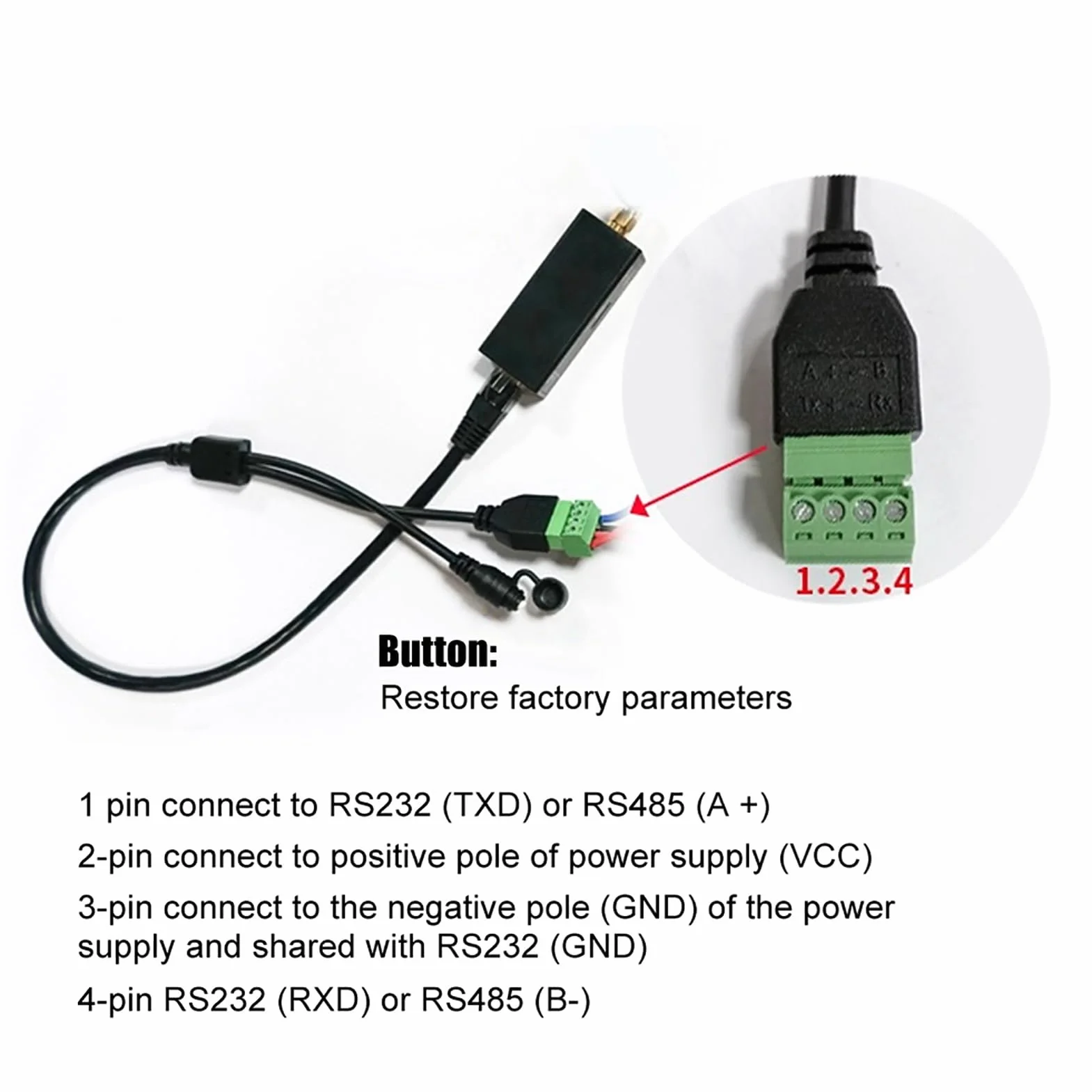 Módulo WiFi Serial Server HF7221 con Antena Incorporada Interfaz RJ45