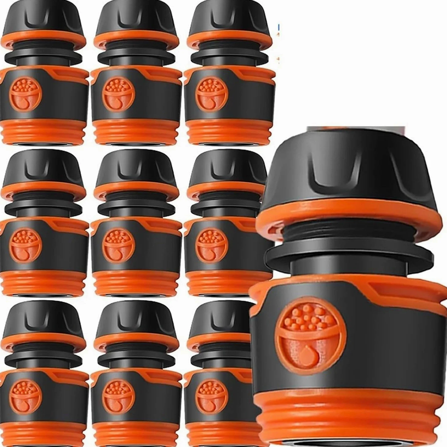 Juego de conectores rápidos para manguera de jardín, adaptador de manguera de grifo ABS para tubería de agua de 1/2 pulgada o 3/4 pulgadas, junta de riego de conexión rápida, paquete de 5