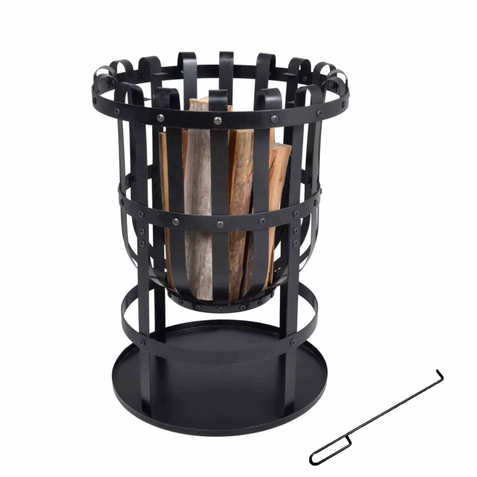 KEKAI Brasero de Acero para Exteriores 2 en 1 con función de Barbacoa y Fuego Kekai Dana 40 x 56 cm Grill, Atizador y Recogida de Cenizas
