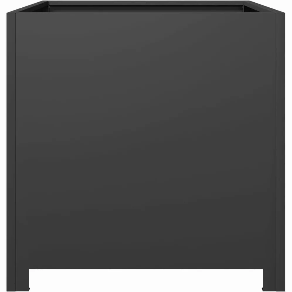 IKAYAA Jardinera Exterior 50 x 50 x 50 cm Arriate Cuadrado Metal Macetas Exterior Jardinera Cuadrada para Cultivo de Plantas en Exterior Patio Terraza Acero/Negro