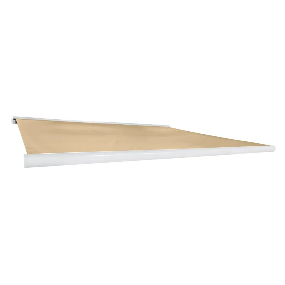 Home Deluxe - Toldo LED cofre completo ELOS - color arena, 350 x 250 cm - incl. sensor de viento y sol, mando a distancia, manivela, material de montaje I Cubierta de patio Protección solar Protección