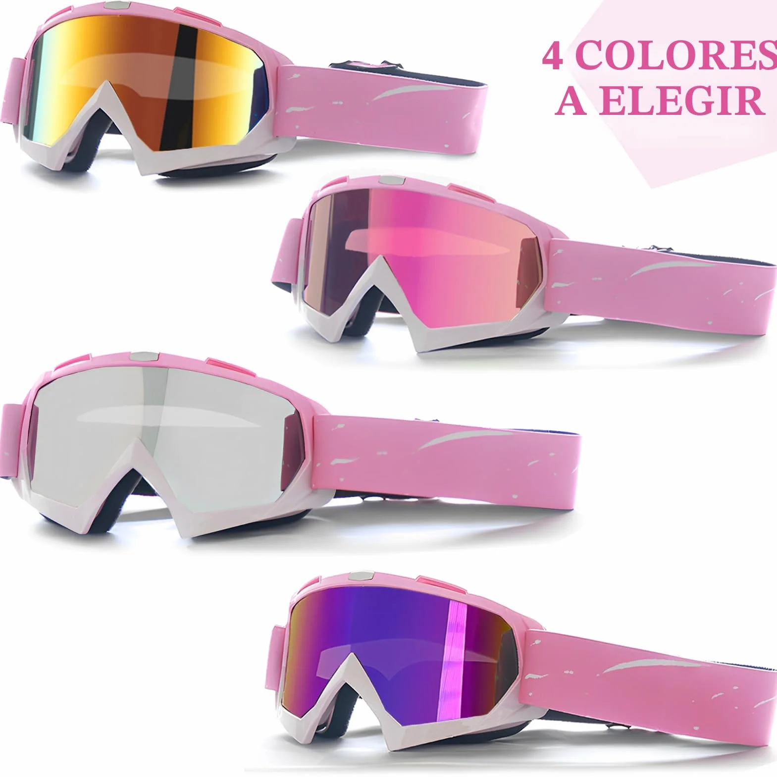 DONGZQAN Skibrille Damen Rosa OTG Mit Schaumstoffpolsterung Outdoor