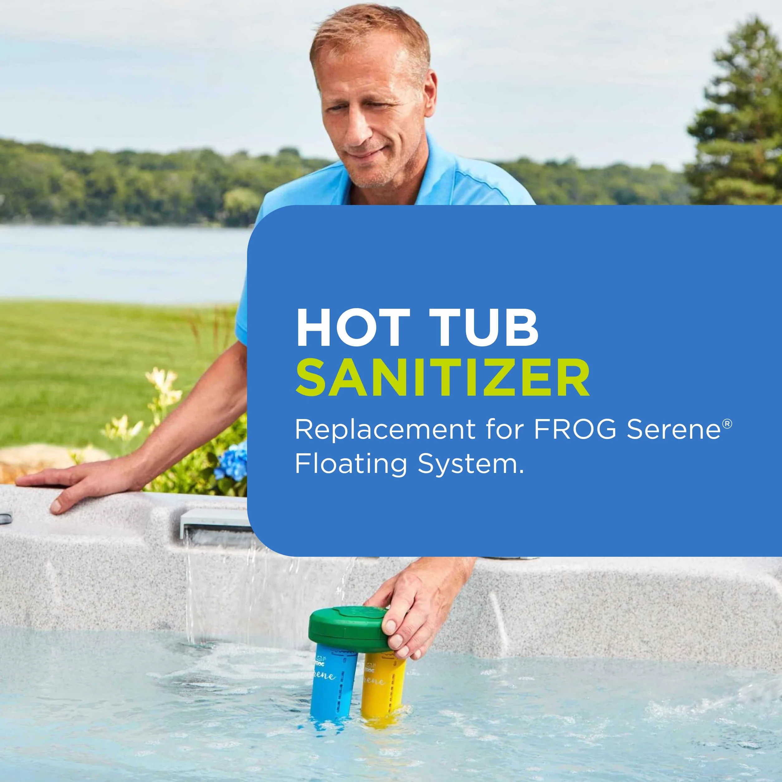 FROG Cartucho de Repuesto Mineral Serene para jacuzzis para Uso Solo con Sistemas de desinfección flotantes y en línea FROG Serene para spas de hasta 600 galones, desinfectante rápido y fácil para