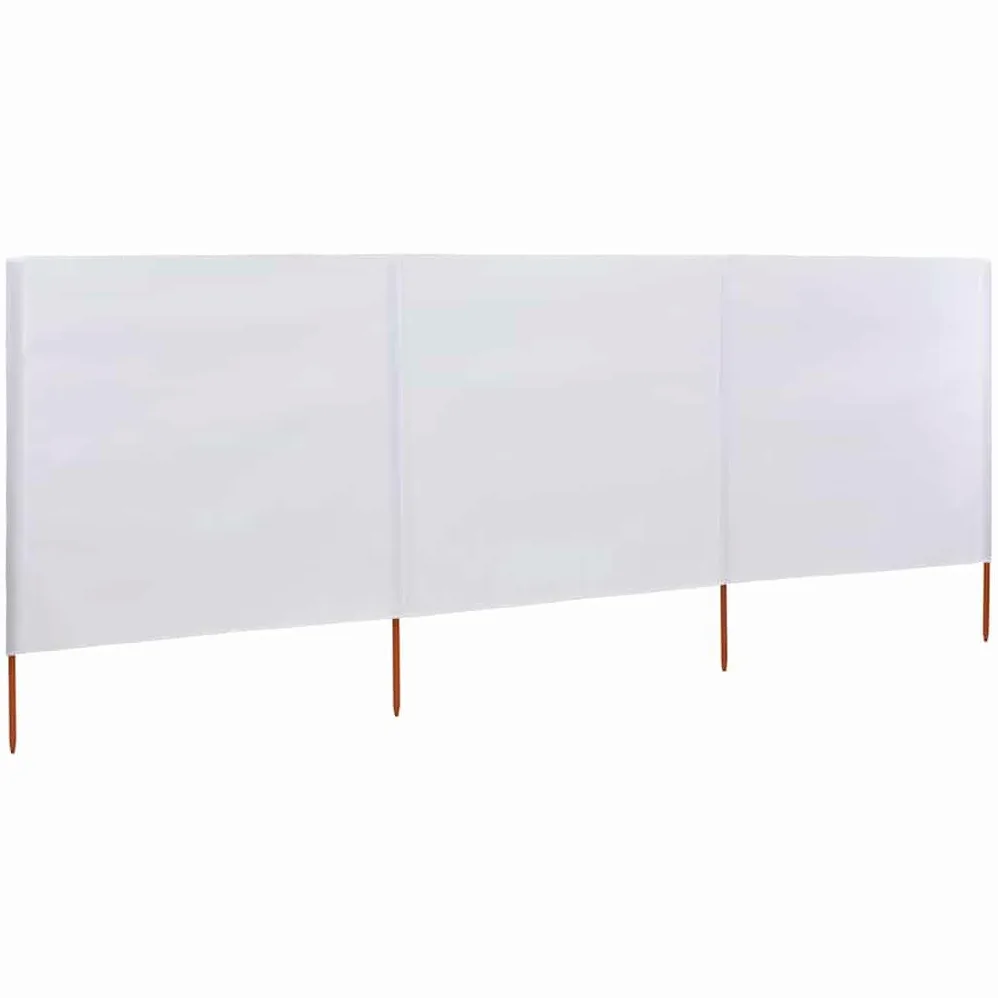 Paravientos de Playa de 3 Paneles Tela Blanco Arena 400x160 cm,Casa y jardín,Jardín,Artículos de Exterior,Sombrillas,3.98kg-47148