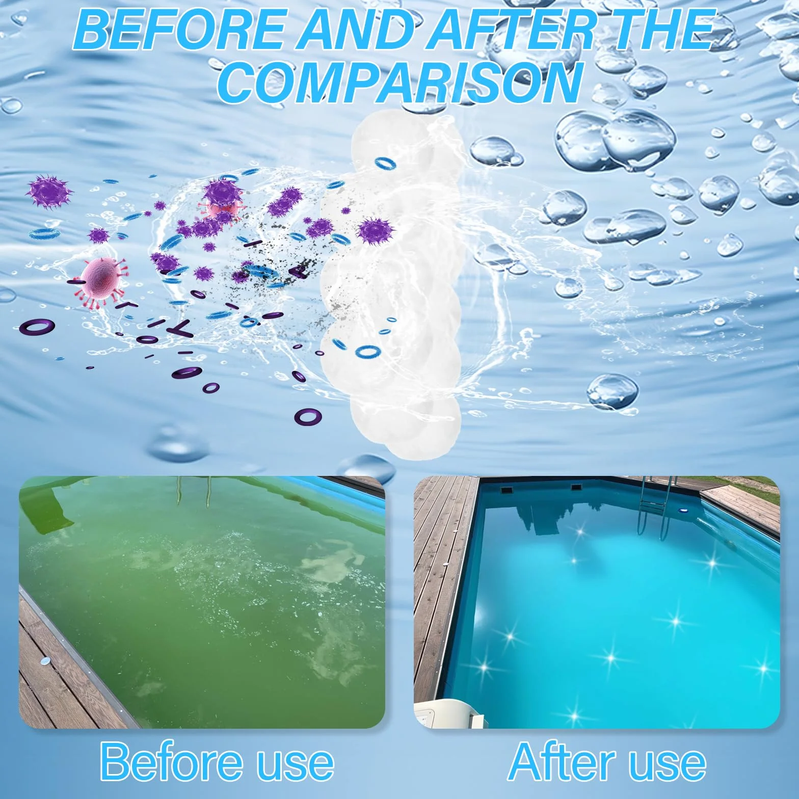 Zikenis 700g Bolas de Filtro de Piscina,Bolas de Filtro de Piscina,para filtros de Arena de Piscina, Sistemas de filtrado de Arena, Accesorios de Limpieza de Piscinas, Filtro de Arena para acuarios