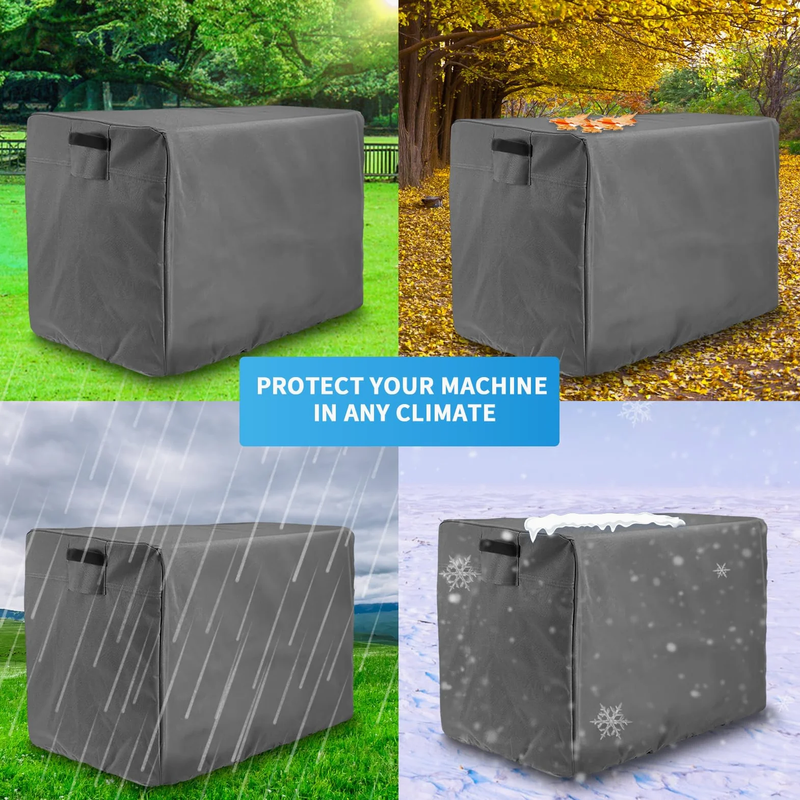 Ramoy - Cubiertas para generadores de exterior, impermeables, protección UV, resistente, 600D, Oxford, universal para Wen 56310ic, Wen 3800 y Predator 3500 (24 x 18 x 20 pulgadas)