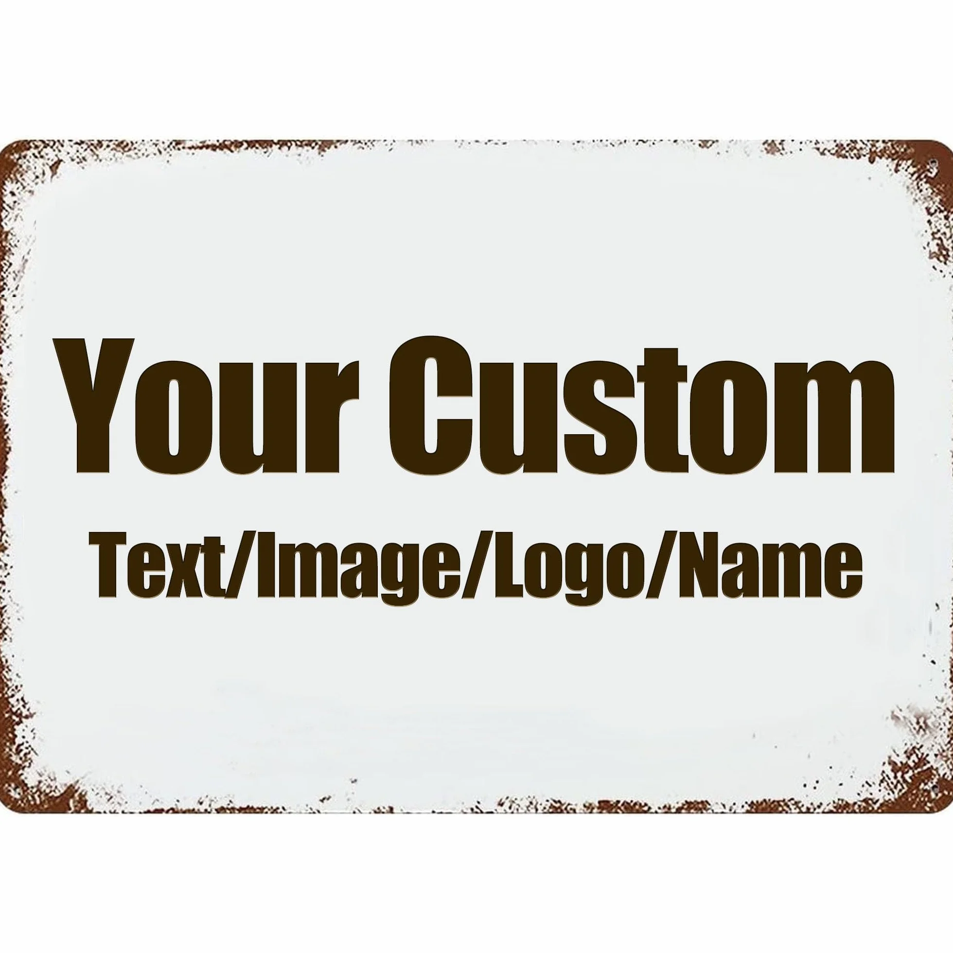 Letreros personalizados con tu propia imagen/logotipo/texto, letrero de metal estilo vintage para pared al aire libre, letrero de estaño, decoración de interiores, regalo de negocios, patio
