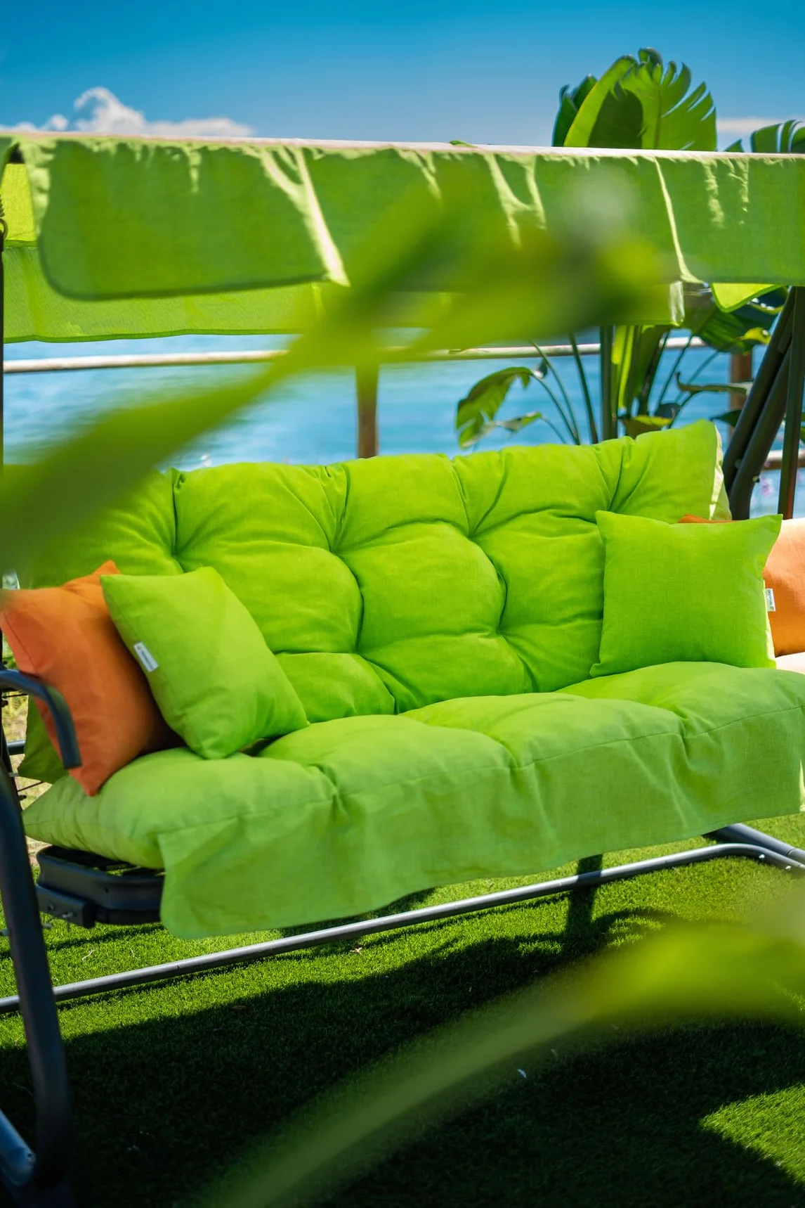 TECNOWEB Cojines para balancín de 3 plazas - Estructura no està incluìda - Ideal para Exteriores (Jardines y Patios)