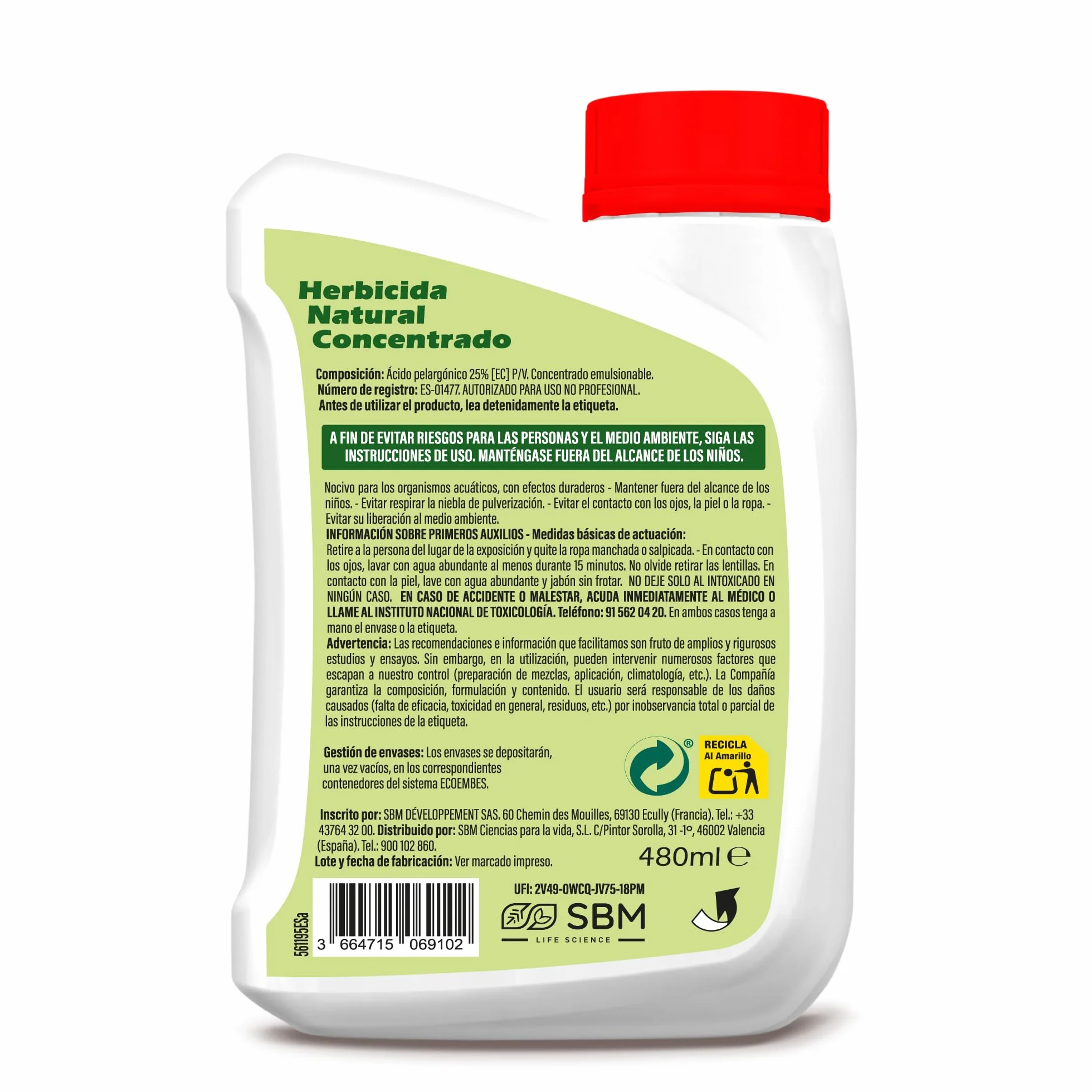 Protect Garden, Herbicida total de origen natural. Alternativa al glifosato de origen 100% natural. Acción rápida visible hasta 4 semanas. 480ml