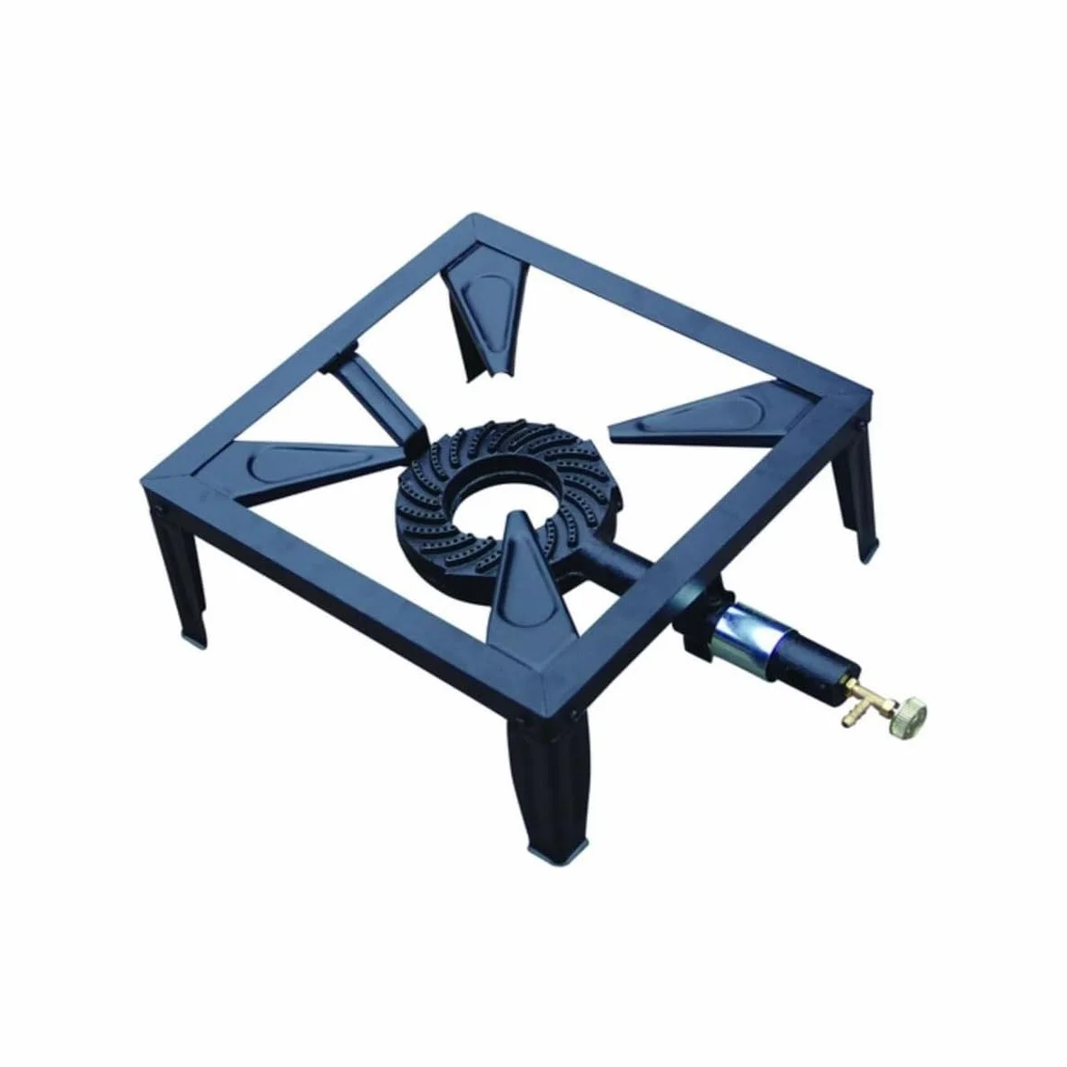 INTEC - Hornillo de gas 7,5 KW acero esmaltado quemador de hierro fundido hornillo catering 4 patas de cocción exterior