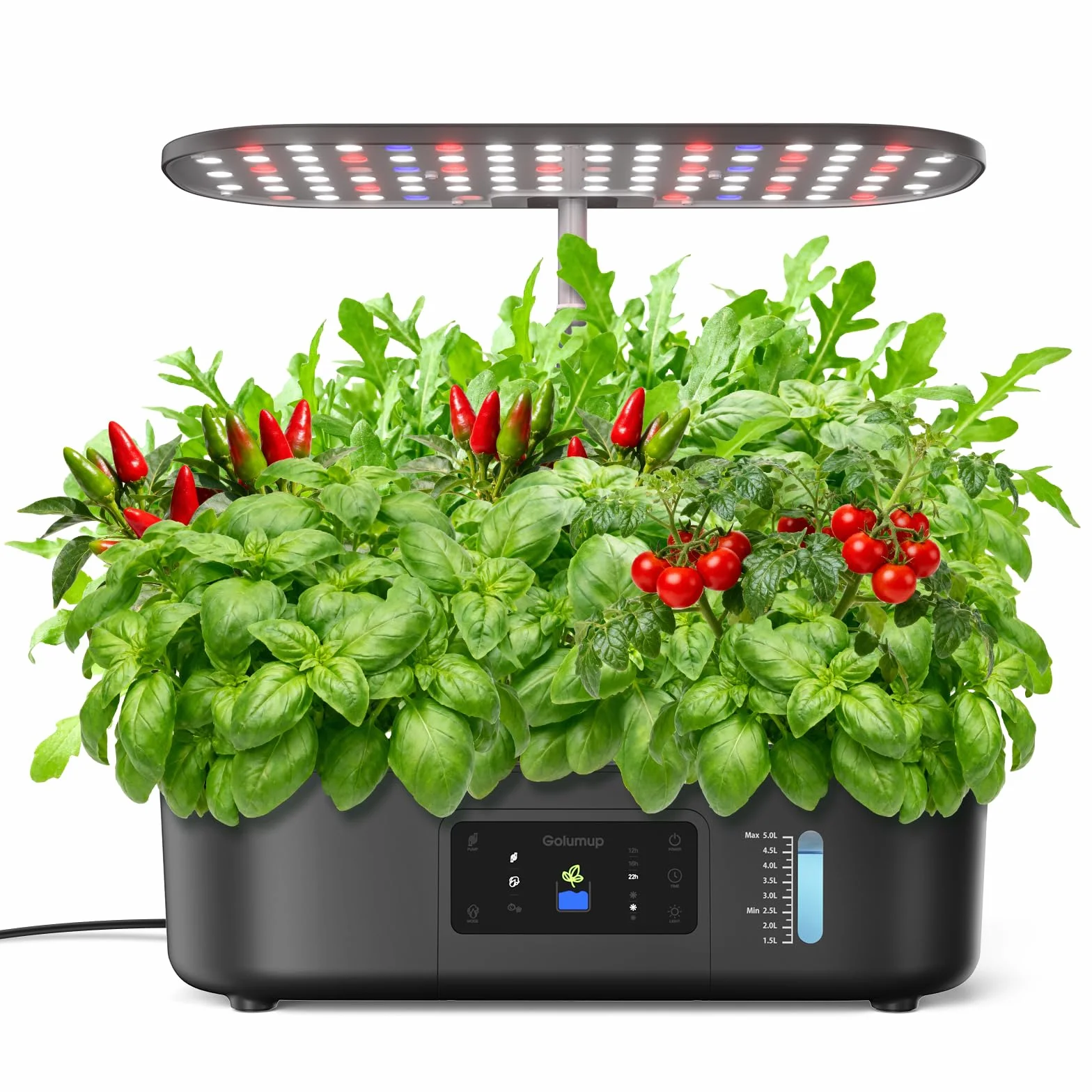Sistema de Cultivo Hidropónico Kit de Cultivo Interior con Iluminación LED Automática, Huerto Interior con Temporizador Automático, Altura Ajustable (13 Vainas)