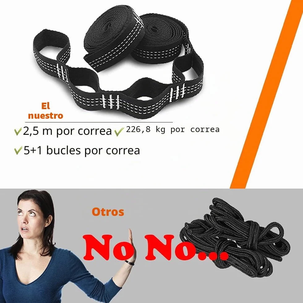 AnorTrek Hamaca de Camping, Súper Ligera y Portátil, de Paracaídas con Dos Correas para Árboles, Hamacas de Viaje de Nylon Individuales o Dobles para Acampar, Mochilero y Senderismo