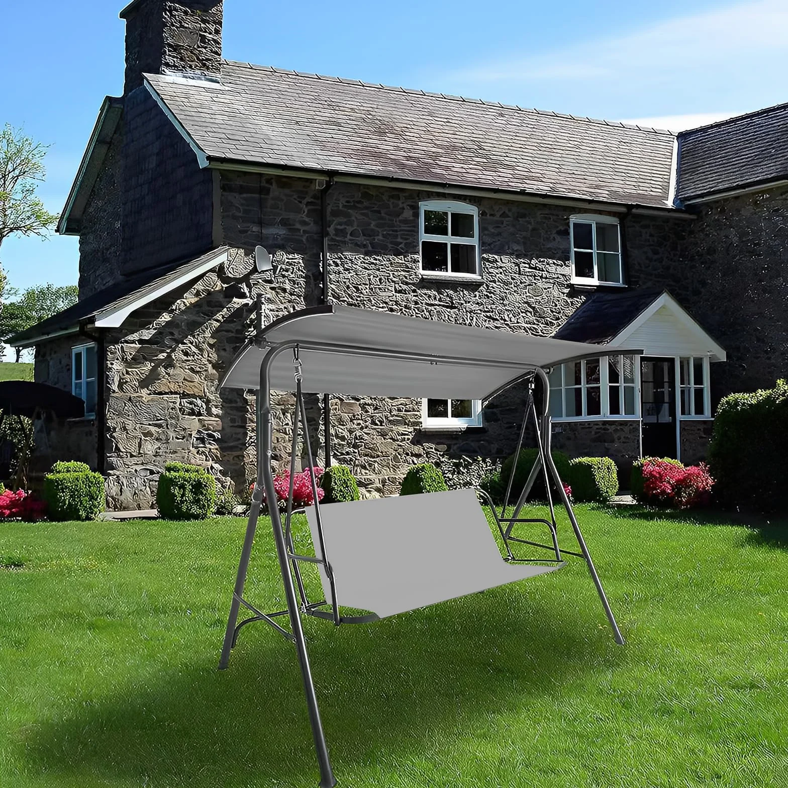 Piezas de repuesto para columpio de jardín, impermeable, funda para silla de jardín, funda para columpio de jardín, color gris, 115 x 48 x 48 cm
