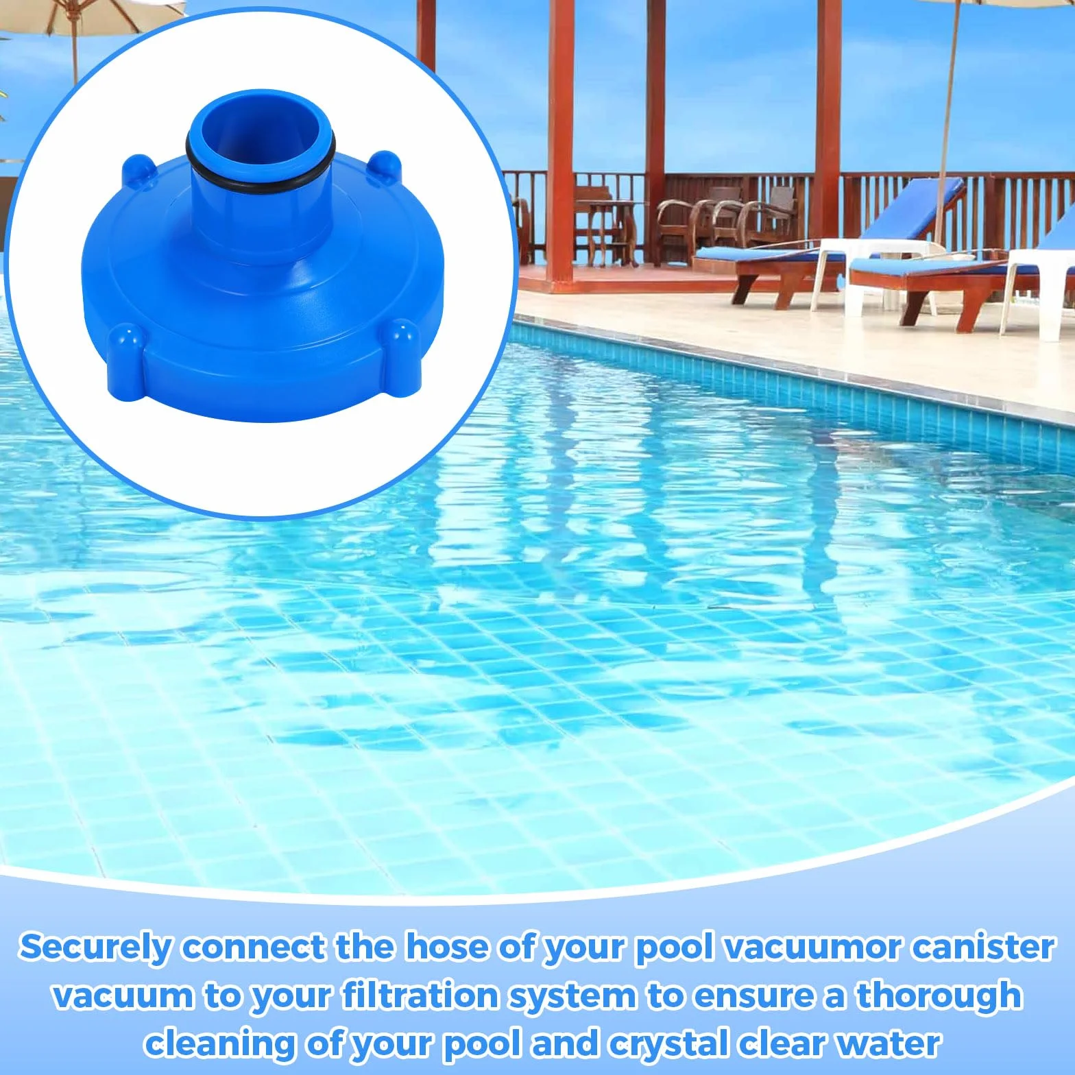 Adaptador para Aspiradora de Piscina, Piezas para Aspiradora De Piscina, Accesorios Piscina, Accesorios para Adaptador De Piscina, Accesorios para Filtros de Piscinas de Verano (Azul 1)
