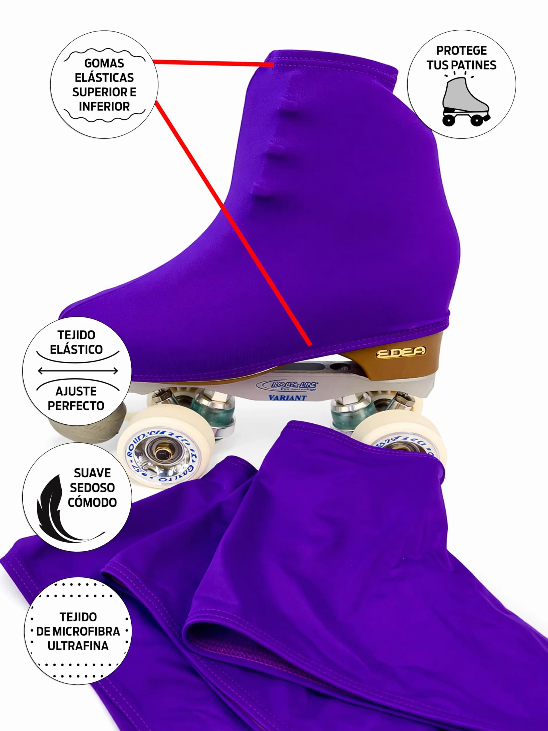 CRLSPORT Cubre patín para niña y mujer, Funda PatinSkate 180 Densidad Talla Universal Lila Oscuro