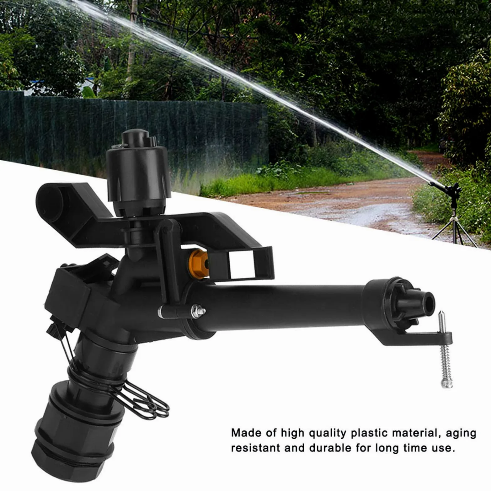 Aspersor de Riego, Aspersor de Césped Giratorio Ajustable de 360 ​​Grados, Rociador de Brazo Oscilante de Rosca Hembra DN25 de 1,5 A 1 Pulgada para Jardín, Patio, Césped, Granja