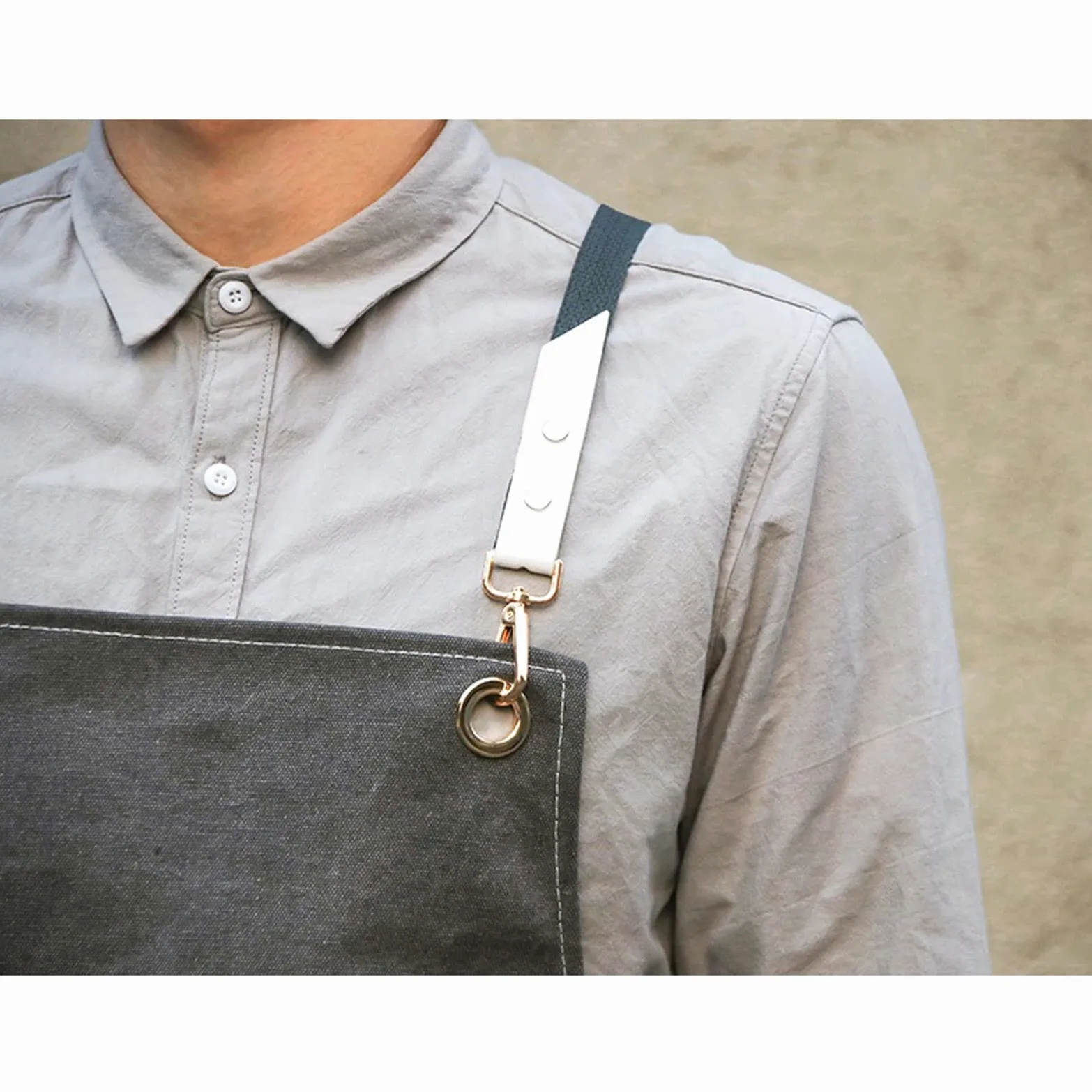 Delantal de Mezclilla para Trabajo, Ropa de Trabajo para Hombres y Mujeres, peluquería, Tienda de té, floricultura, Restaurante, Cocina y repostería (Gris)