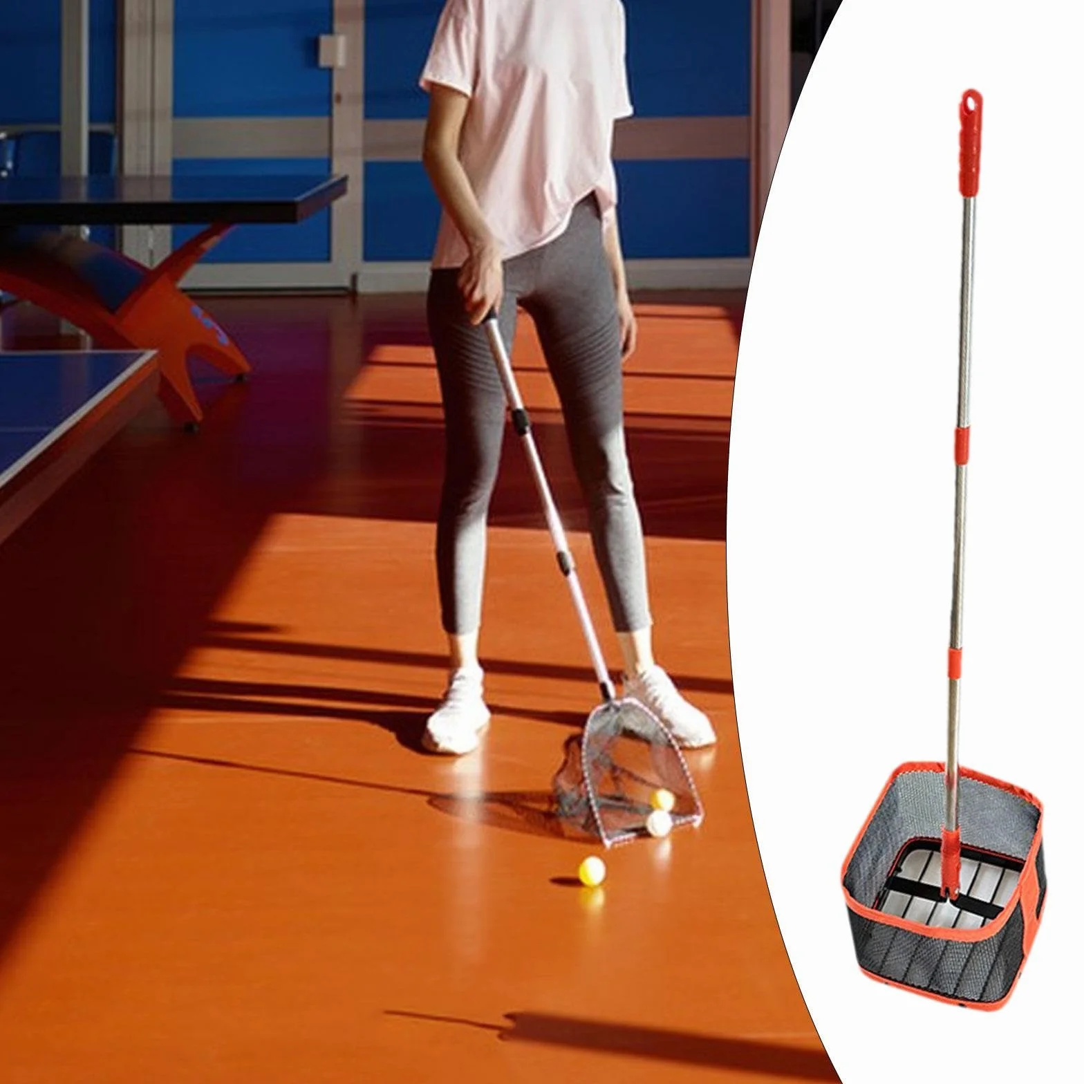 Herramienta de Recolección de Bolas de Tenis de Mesa, Naranja