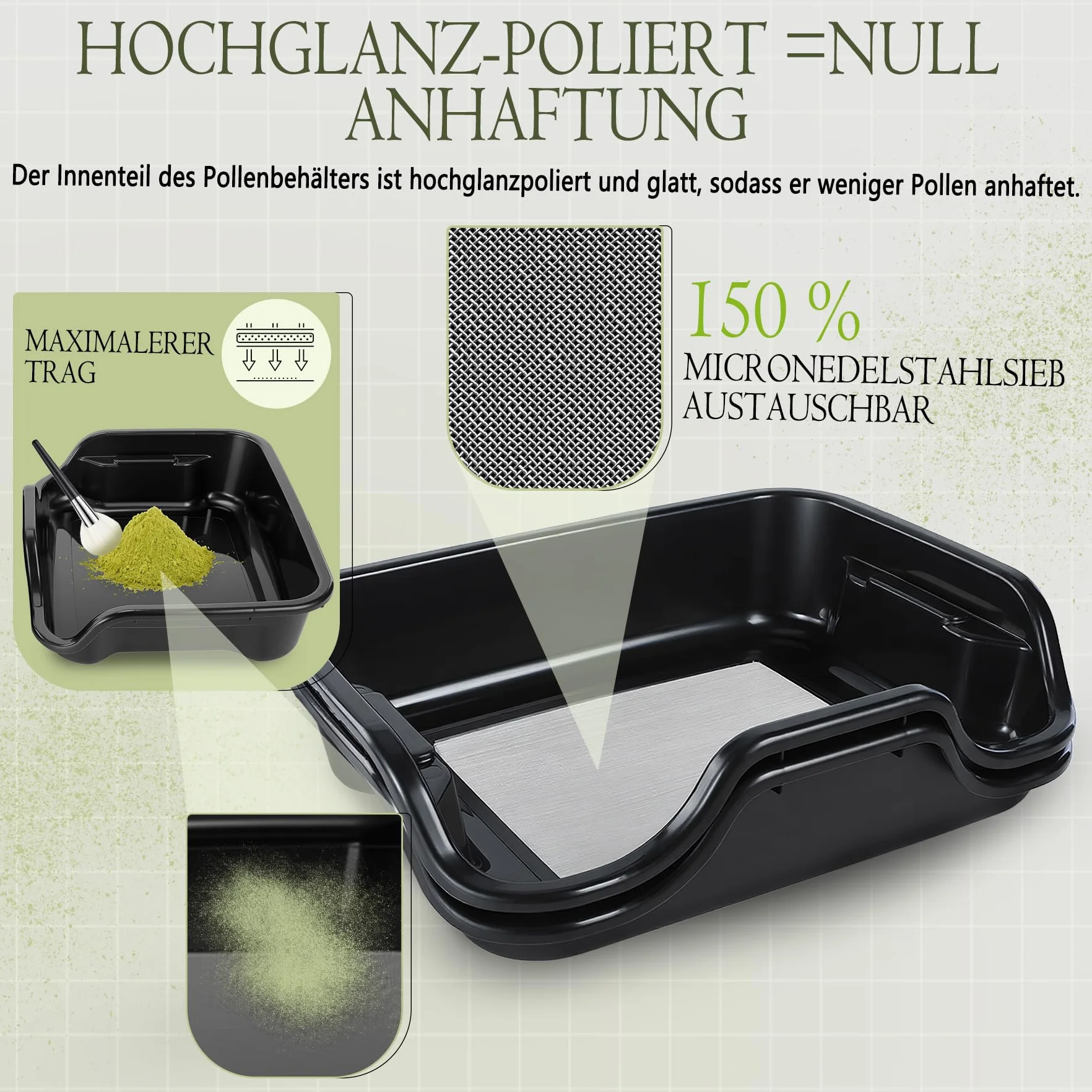 Trim Tray, Premium Trim Bin Set con 150 micras Filtro de Polen, de Recortar ergonómico, Incluye 4 Pares de Tijeras, 2 cepillos antiestáticos, Lupa de Mapa, Red de Secado de 2 Niveles