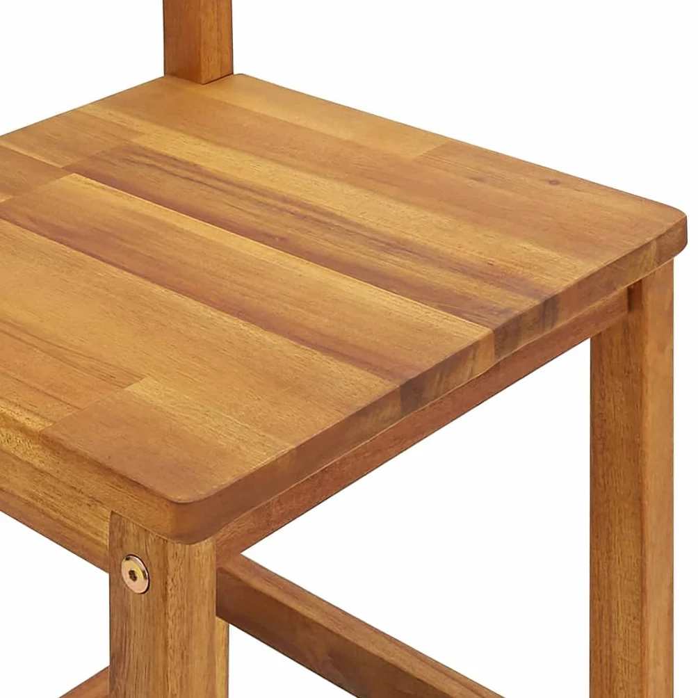 vidaXL Juego Muebles de Bar para Jardín 3 Piezas Mesa Silla Asiento Butaca Taburete Pub Bistró Comedor Patio Desayuno Madera Maciza de Acacia