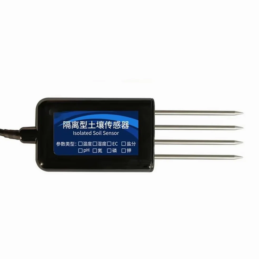Sensor de Suelo Aislado 8 en 1: Temperatura, Humedad, Nitrógeno, Fósforo, Potasio, PH y Sal. Detector RS485.