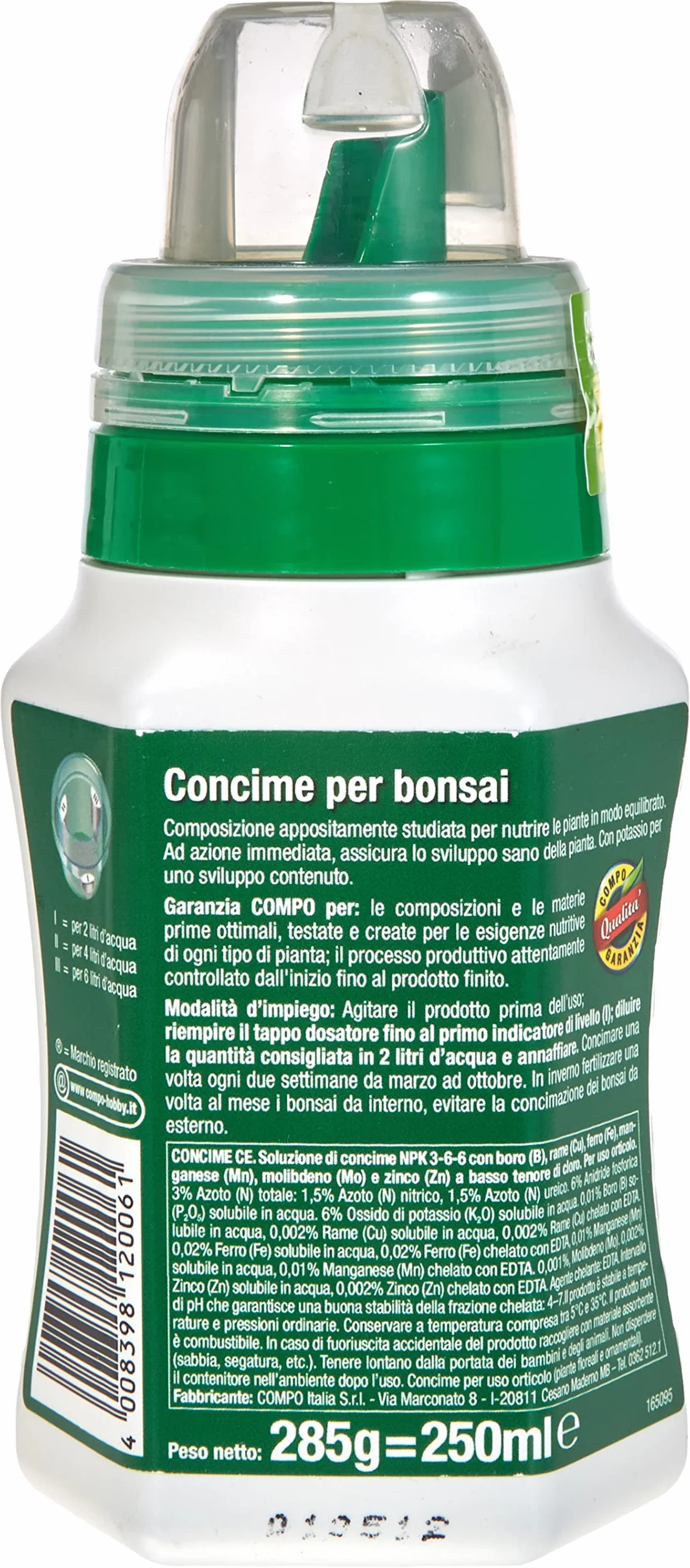 Compo 1200602005 - Fertilizante bonsái, 250 ml, color verde, 6,3 x 7 x 15,5 cm